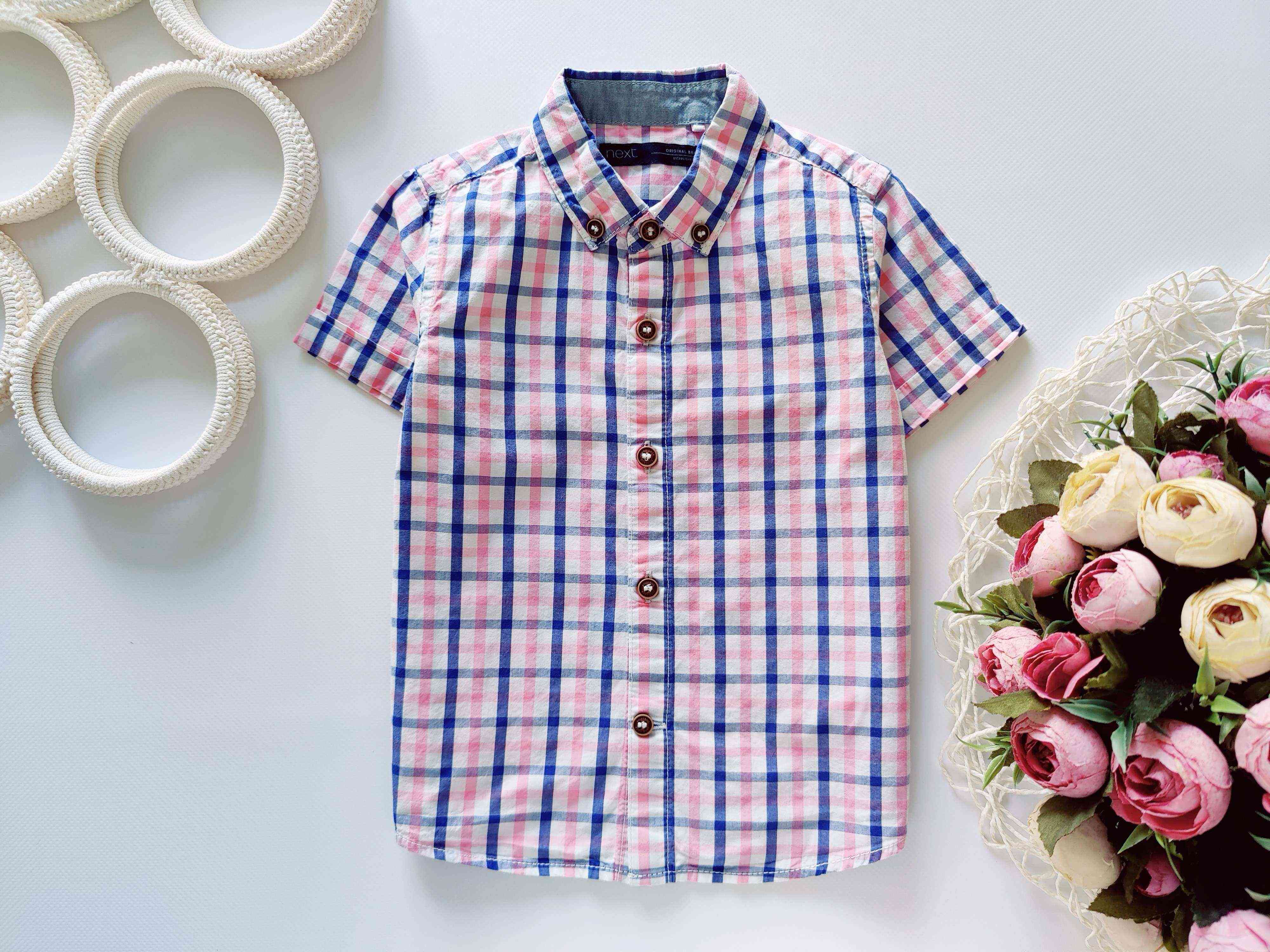 12,18 мес, рост 86 Рубашка в клеточку