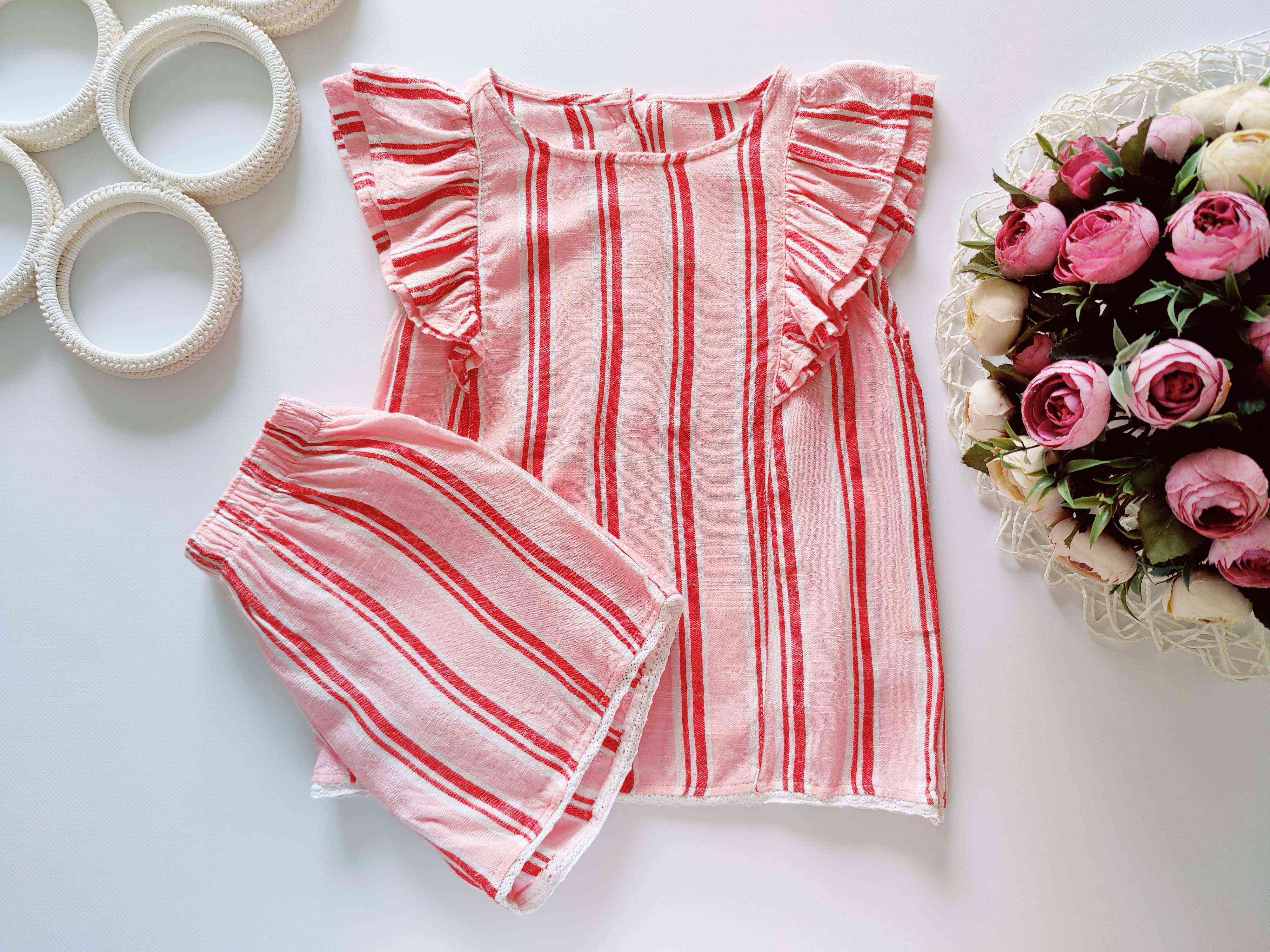 4,5 років, зріст 104,110 Смугастий літній костюм