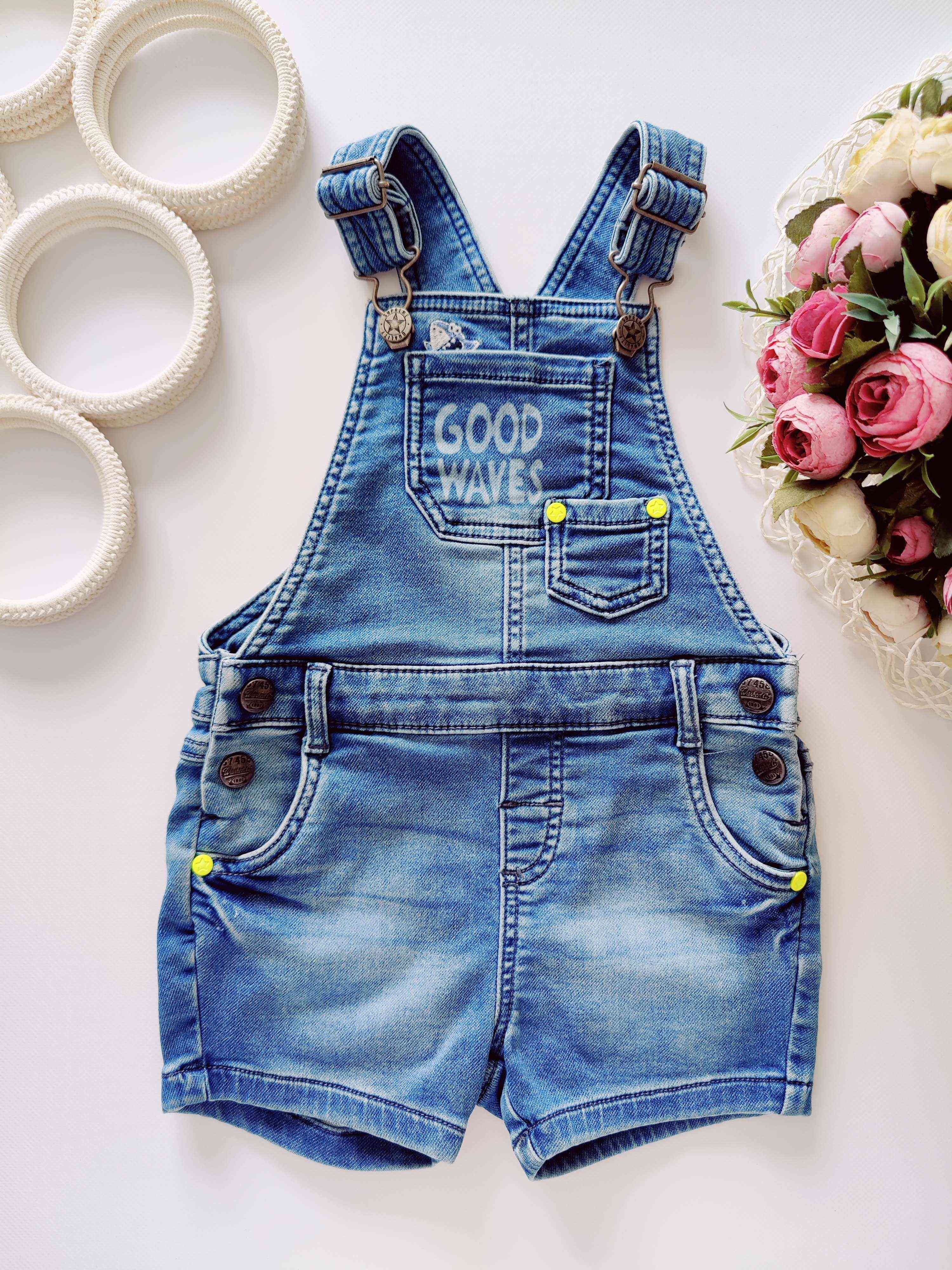 12,18 міс, зріст 86 М'який джинсовий комбінезон