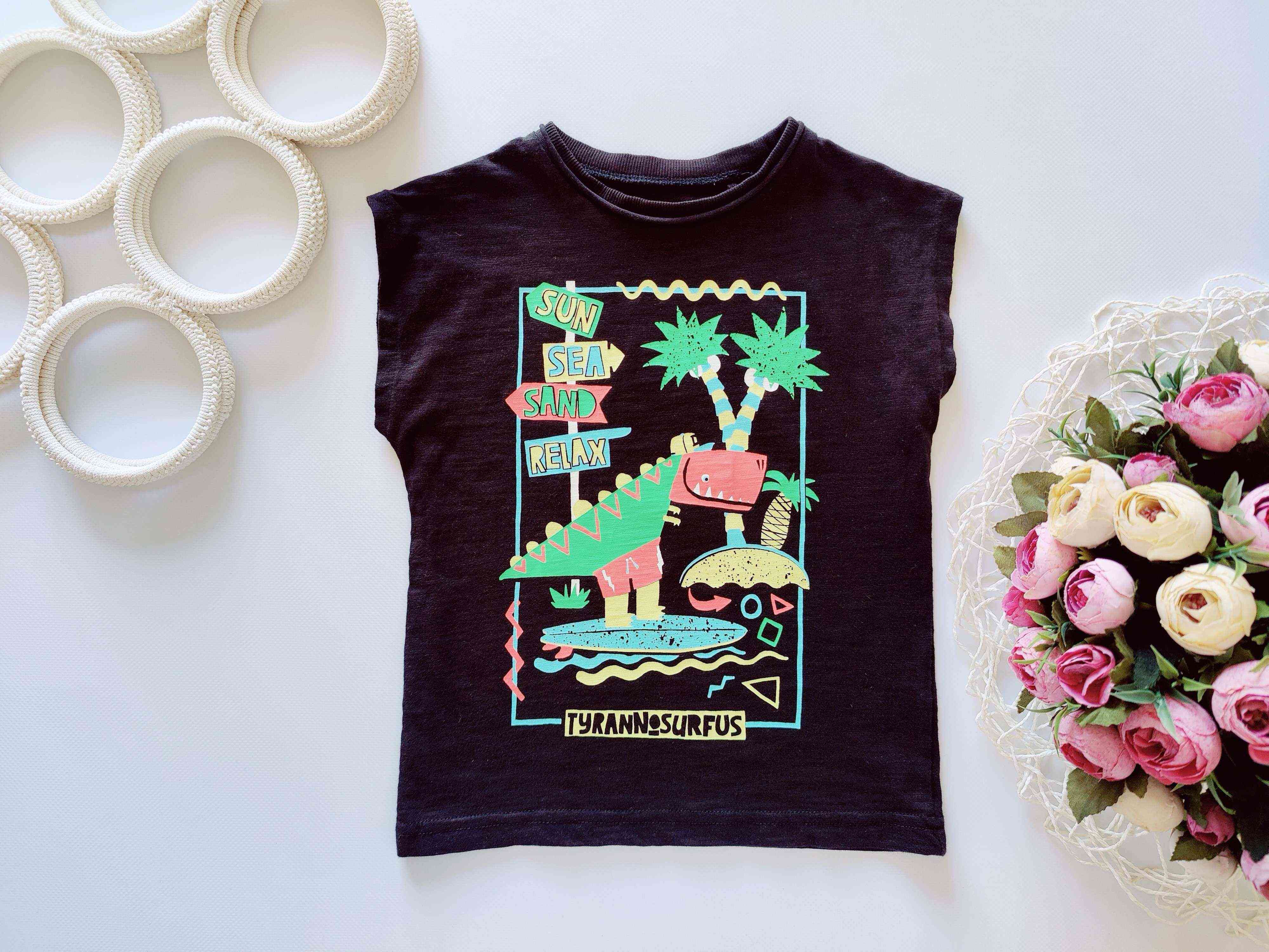 12,18 мес, рост 80,86 Футболка с динозавром