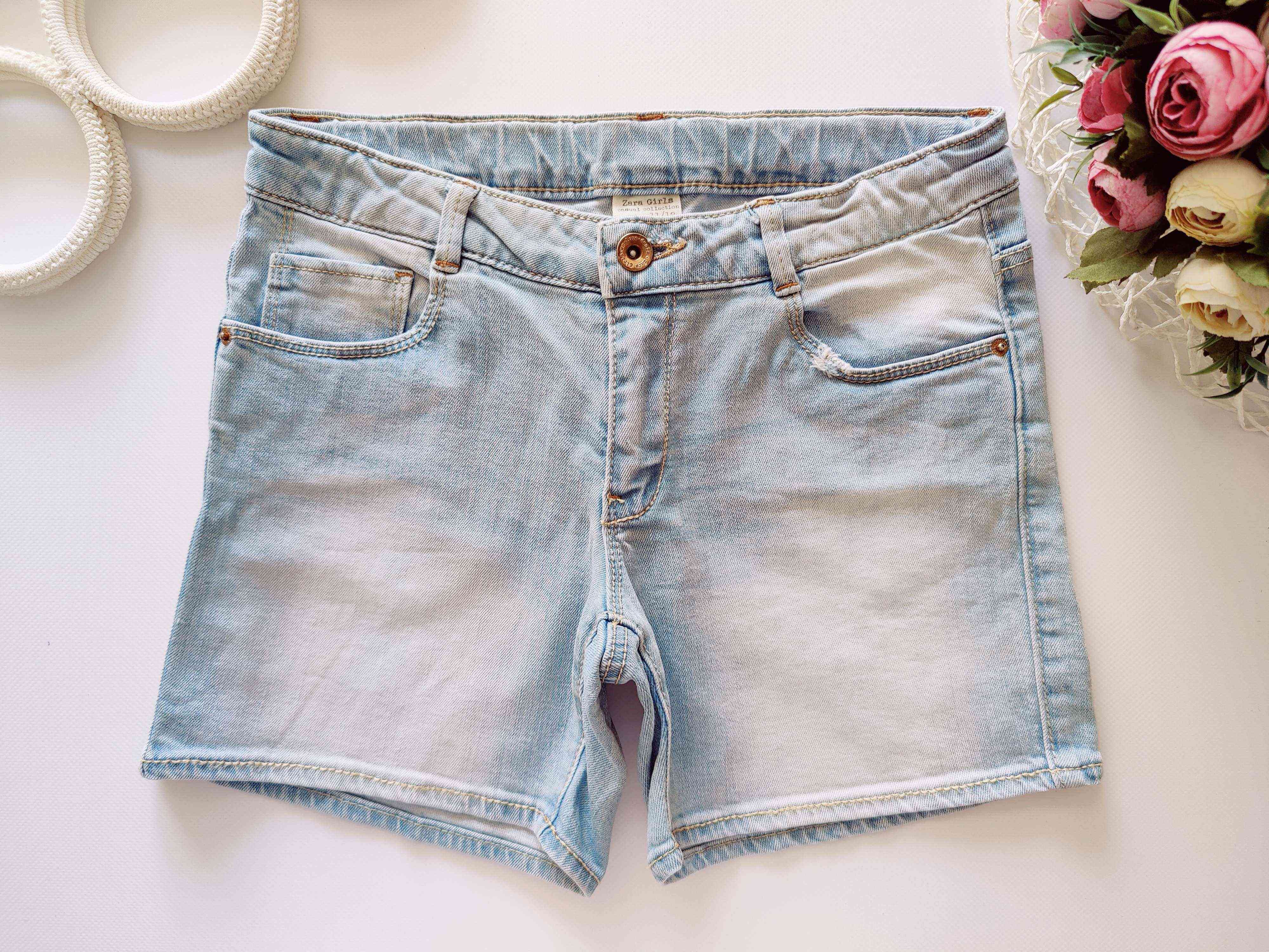 11,12 років, зріст 152 Блакитні стрейчові джинсові шорти