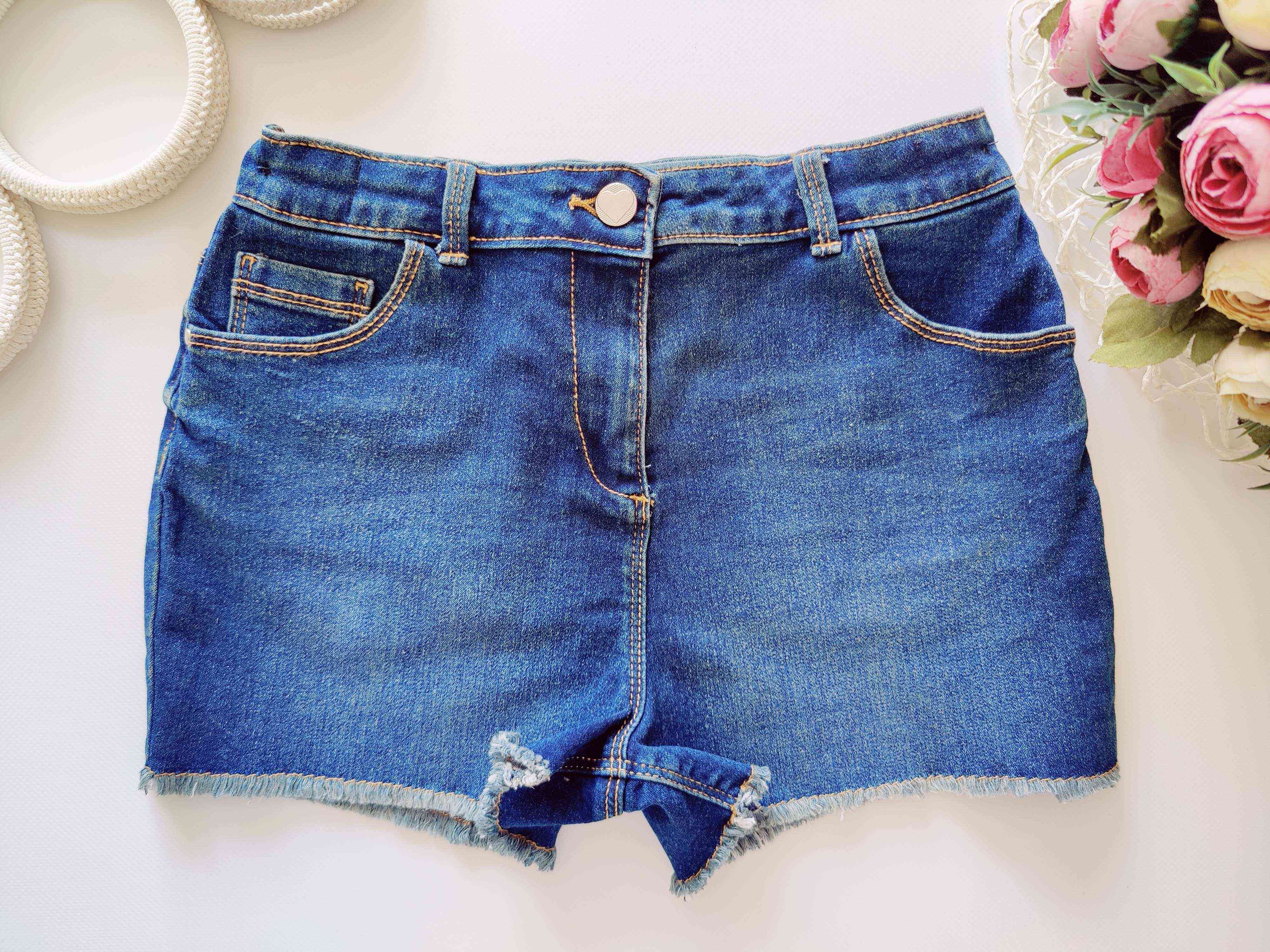 11,12 років, зріст 146,152 Стрейчові джинсові шорти