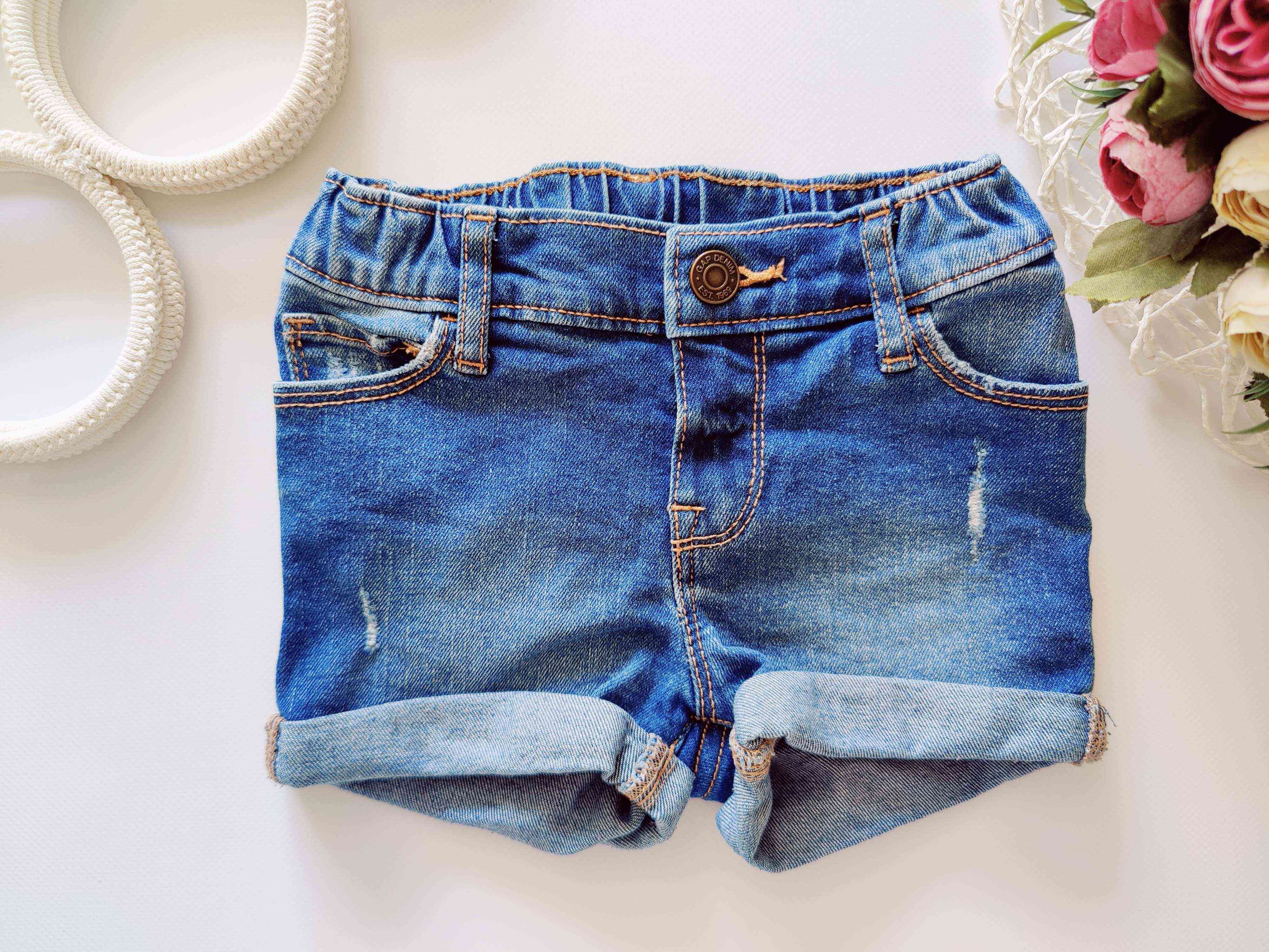 3 роки, зріст 98 Стрейчові джинсові шорти з підворотом