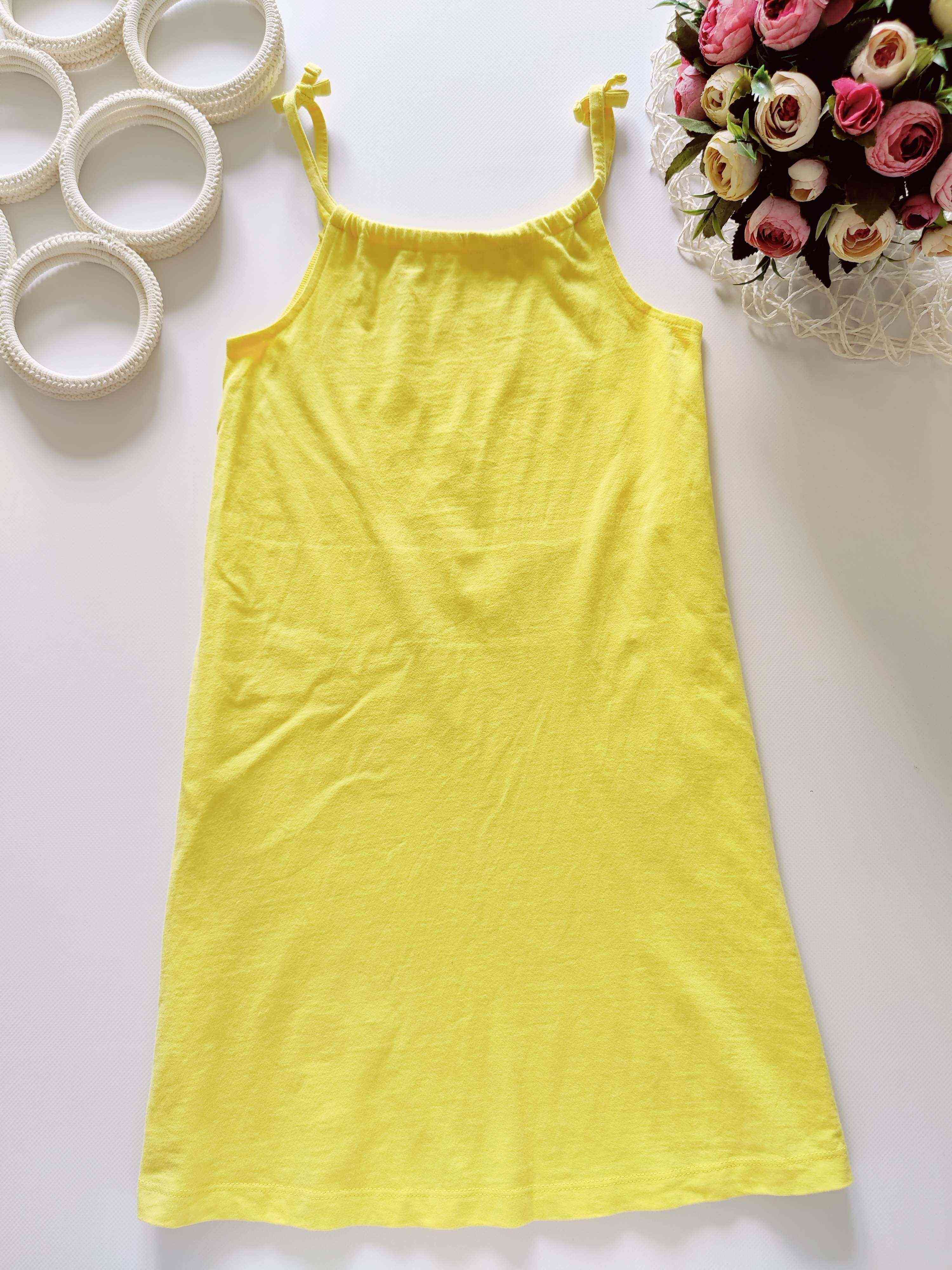8,9 лет, рост 128,135 Новый летний лимонный сарафан