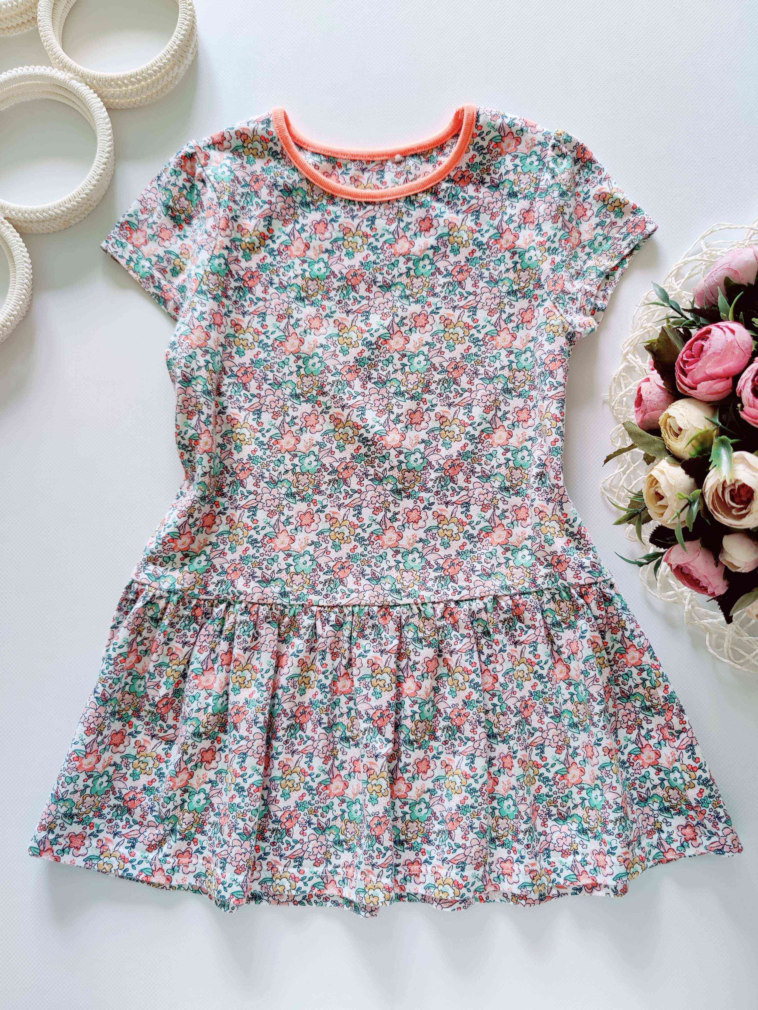 5,6 лет, рост 110,116 Цветочное летнее платье