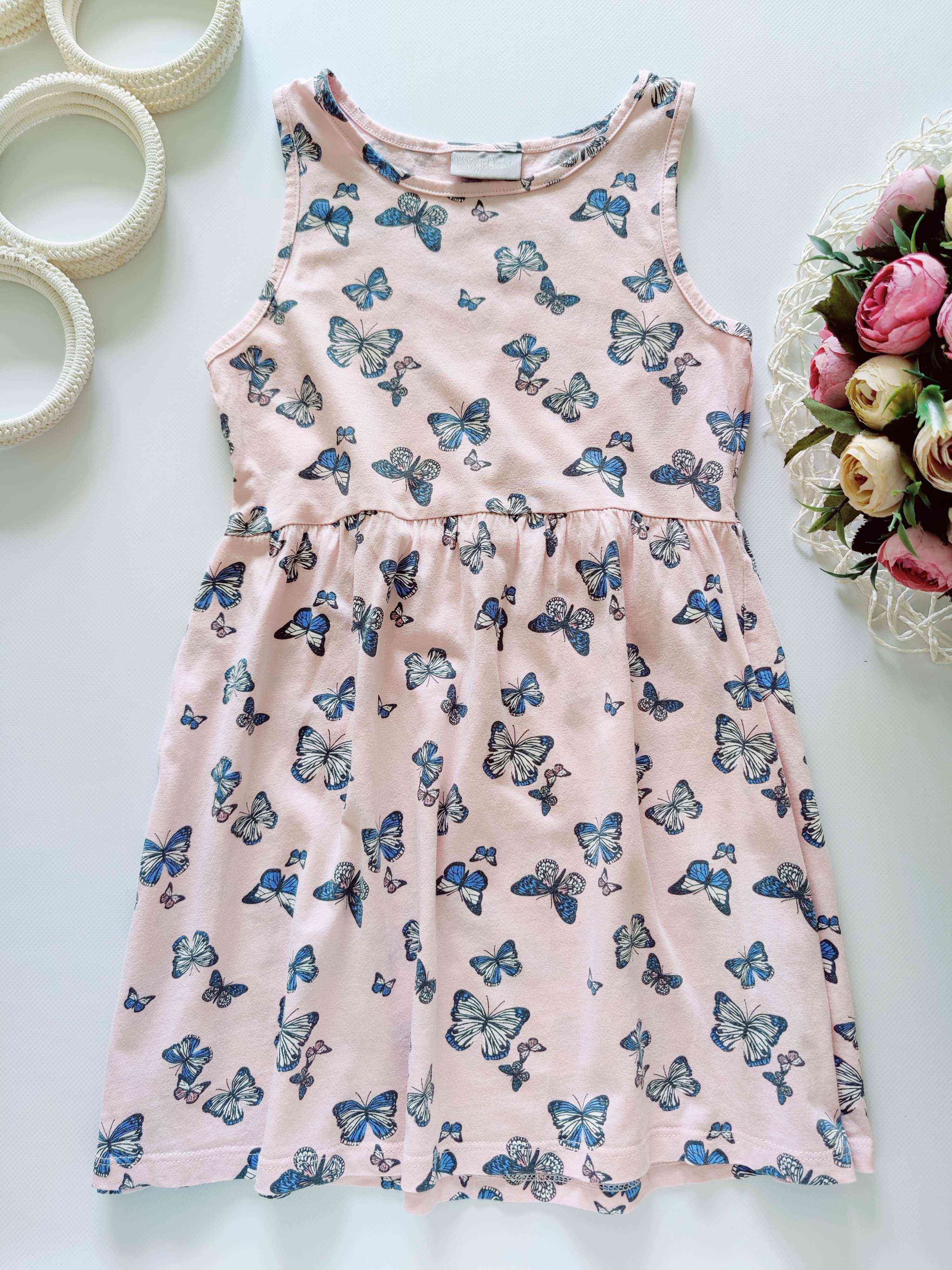 7 років, зріст 122 Сукня в метеликах