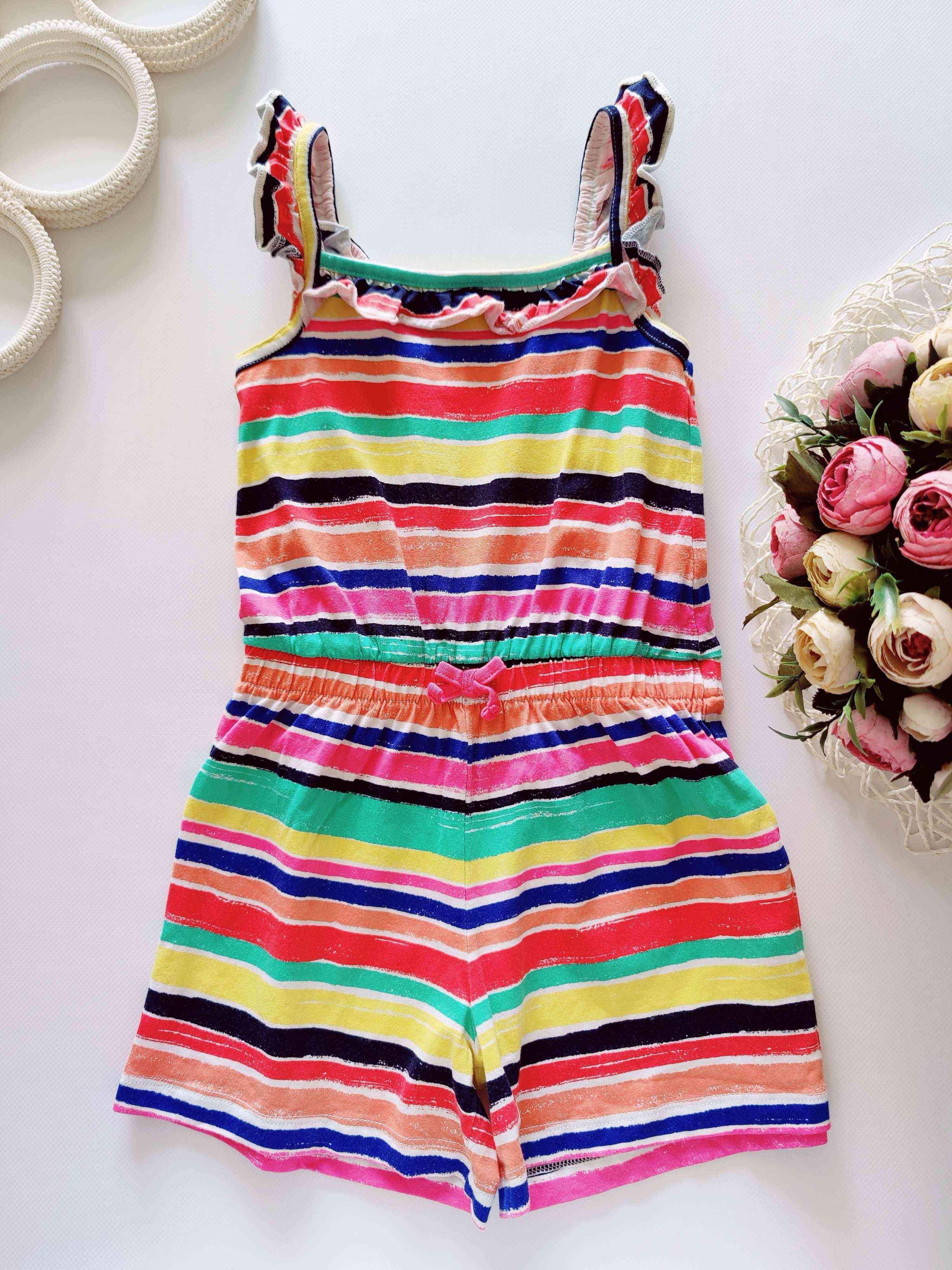 4,5 лет, рост 104,110 Полосатый ромпер