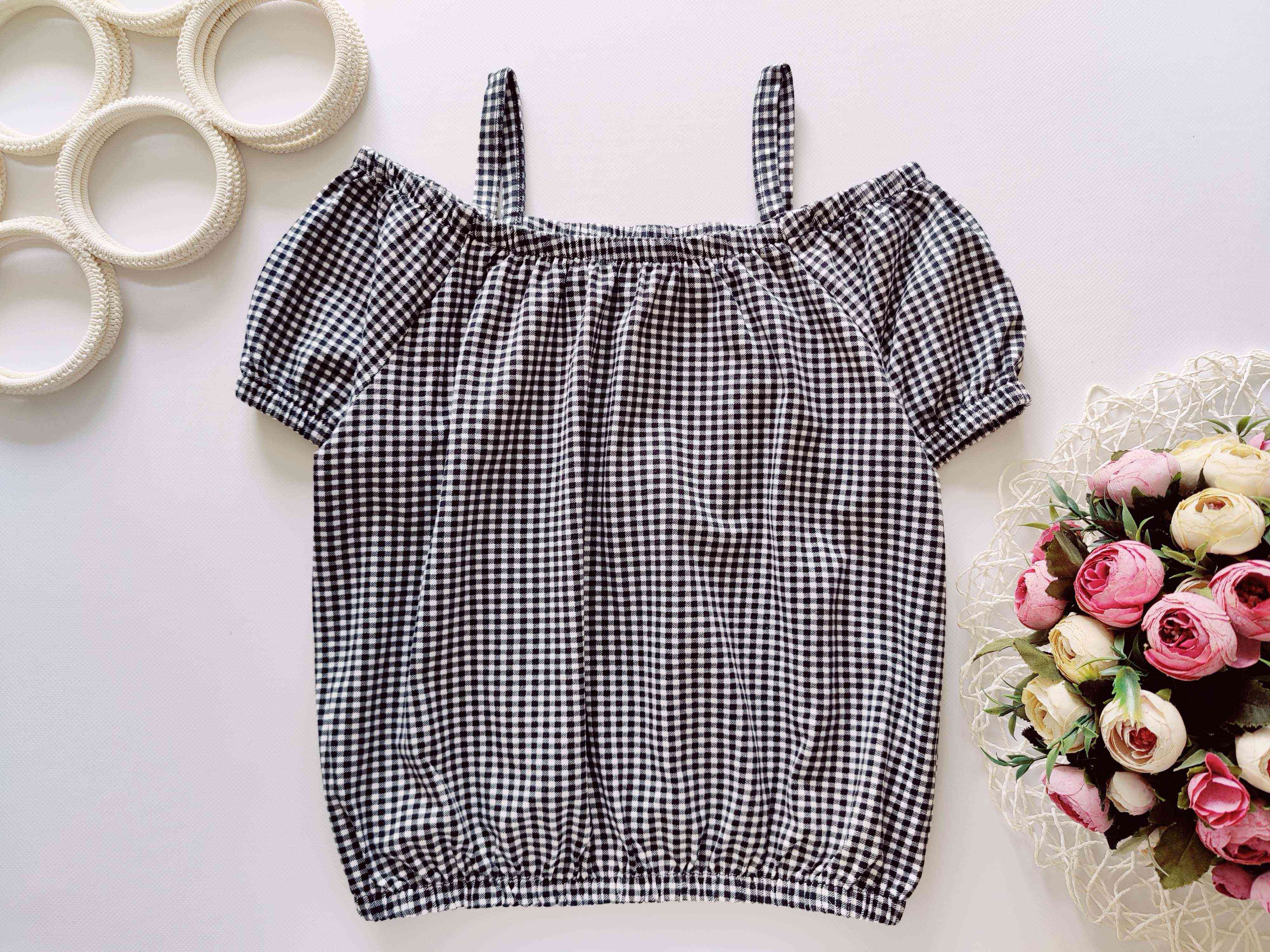 13,14 лет, рост 164 Футболка на бретелях клеточку