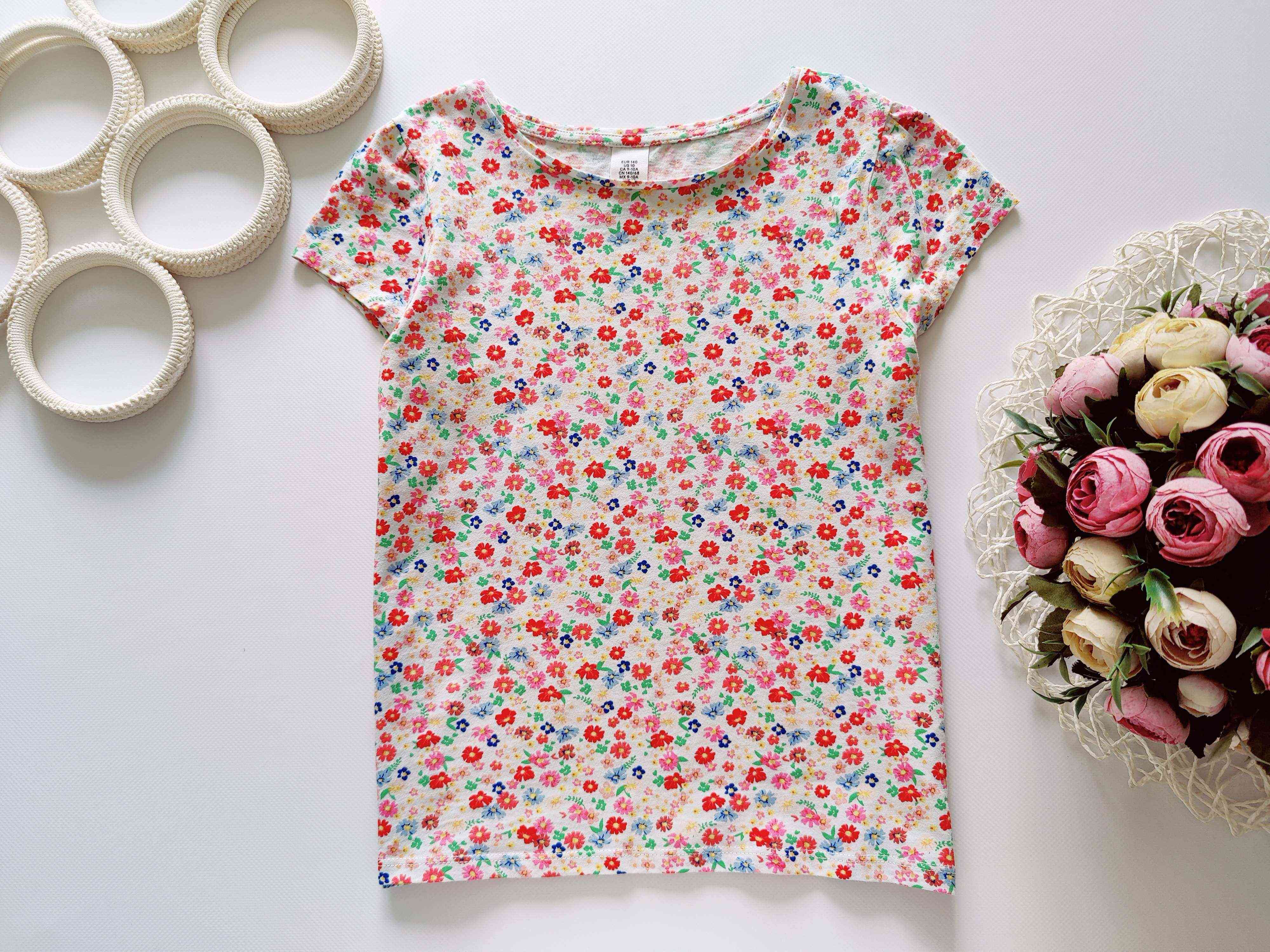9,10 років, зріст 140 Нова квіткова футболка