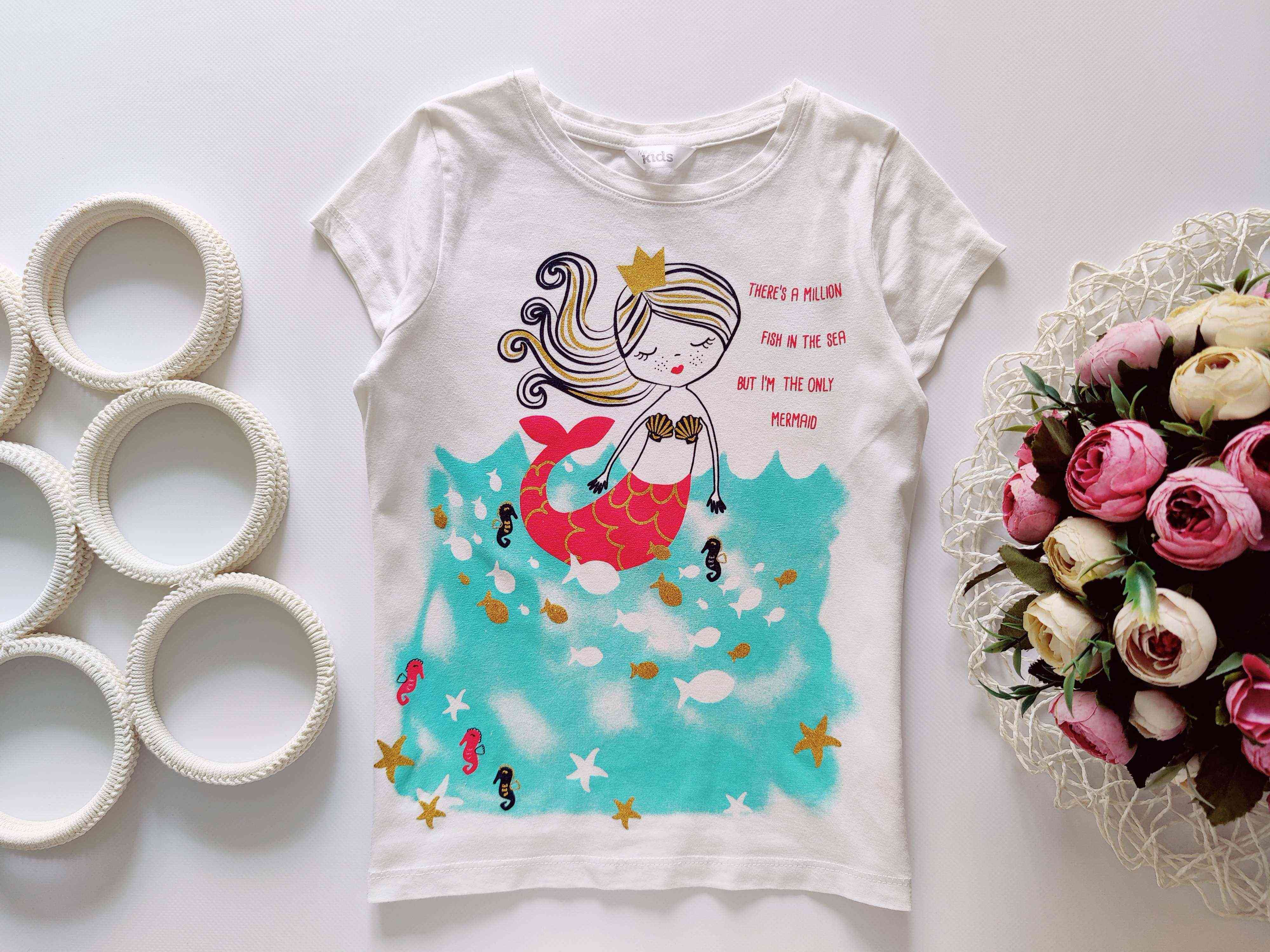 5,6 років, зріст 116 Футболка з русалкою