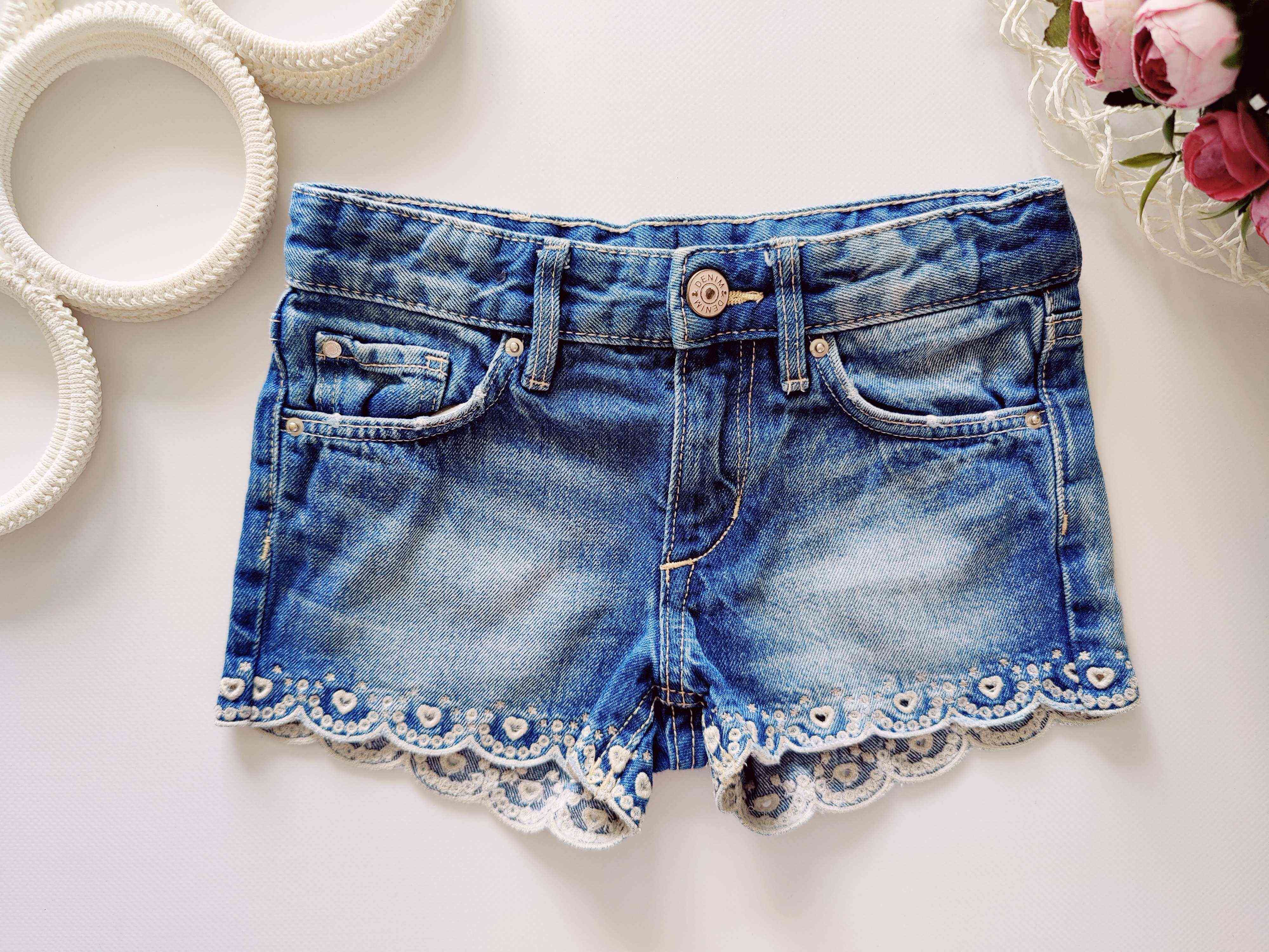 5,6 лет, рост 116 Красивые джинсовые шорты