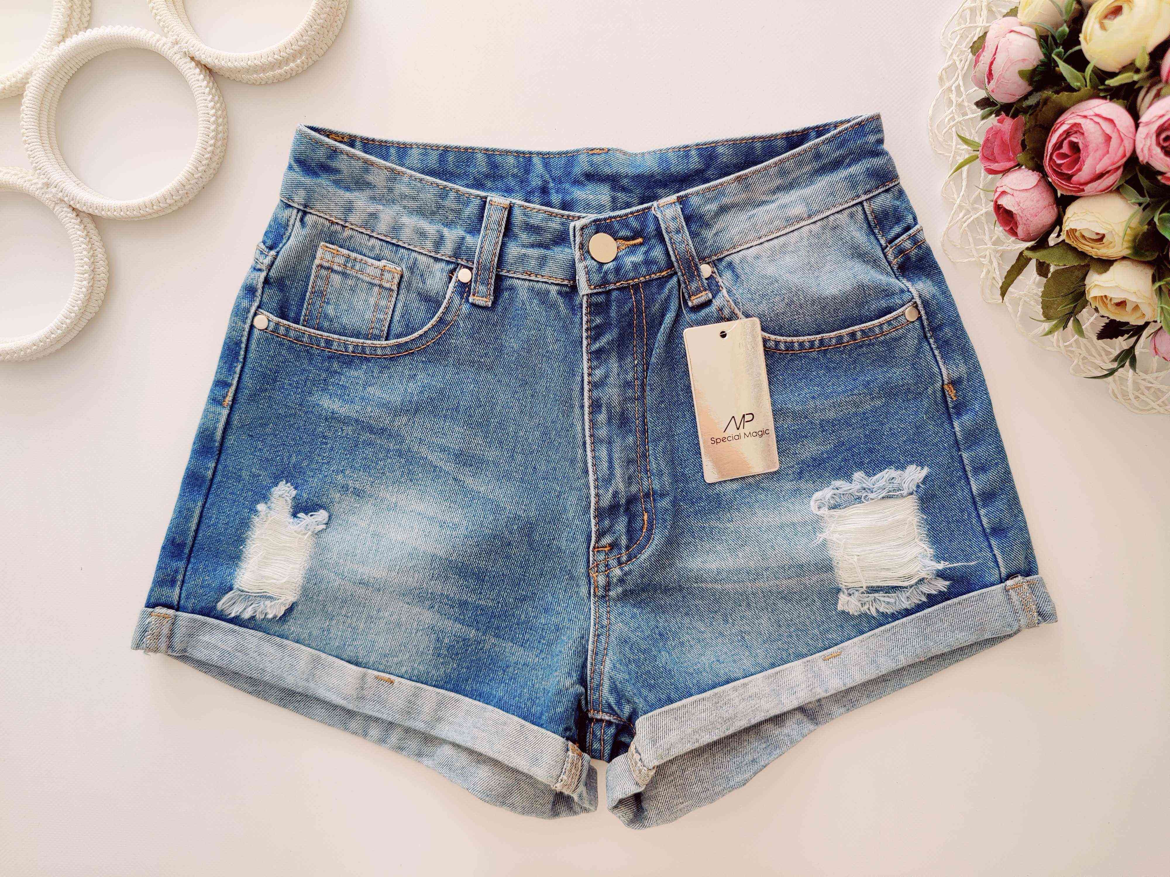 S Нові жіночі рвані шорти з підворотом