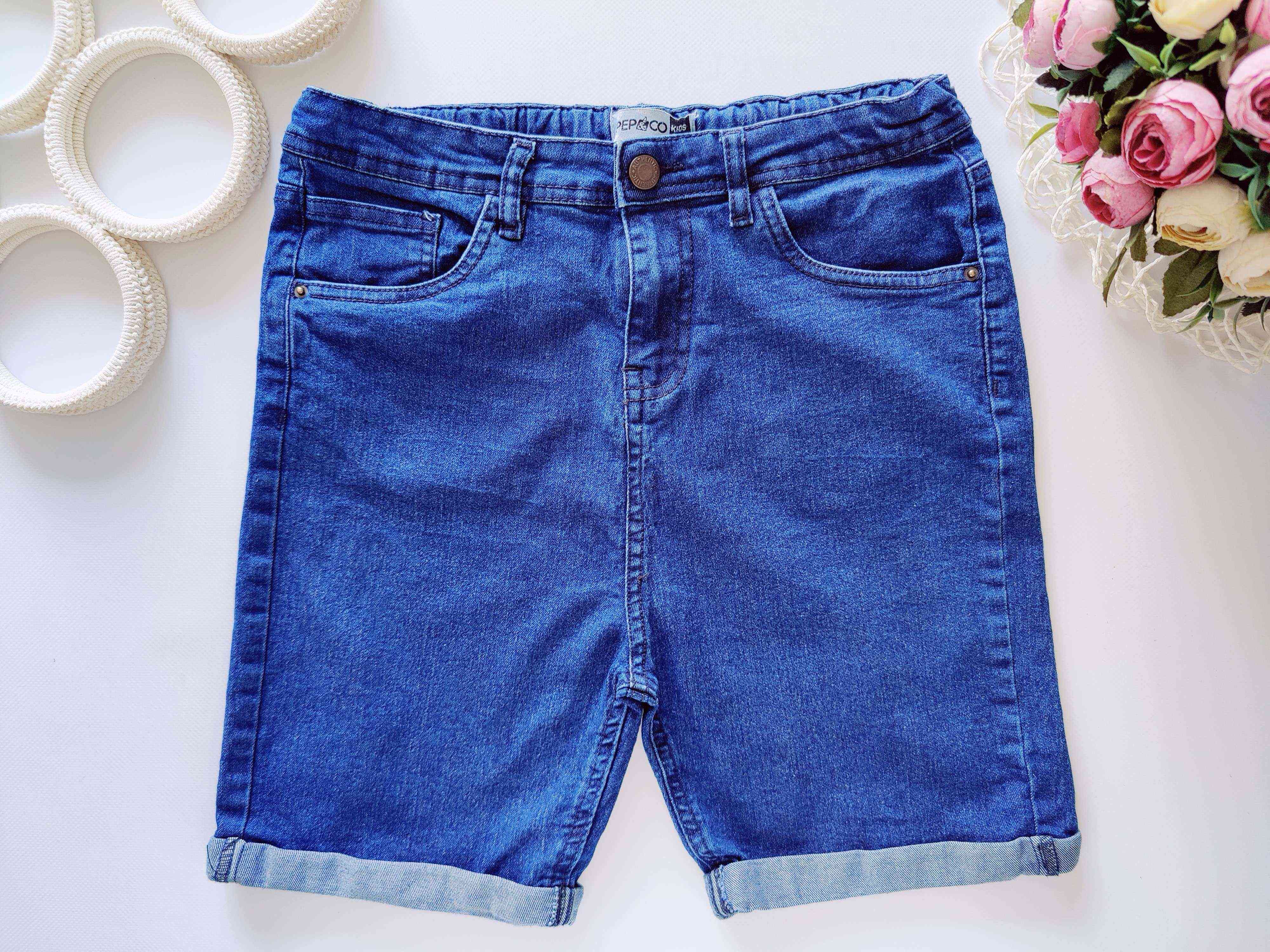 12,13 років, зріст 152,158 Стрейчові джинсові шорти з підворотом