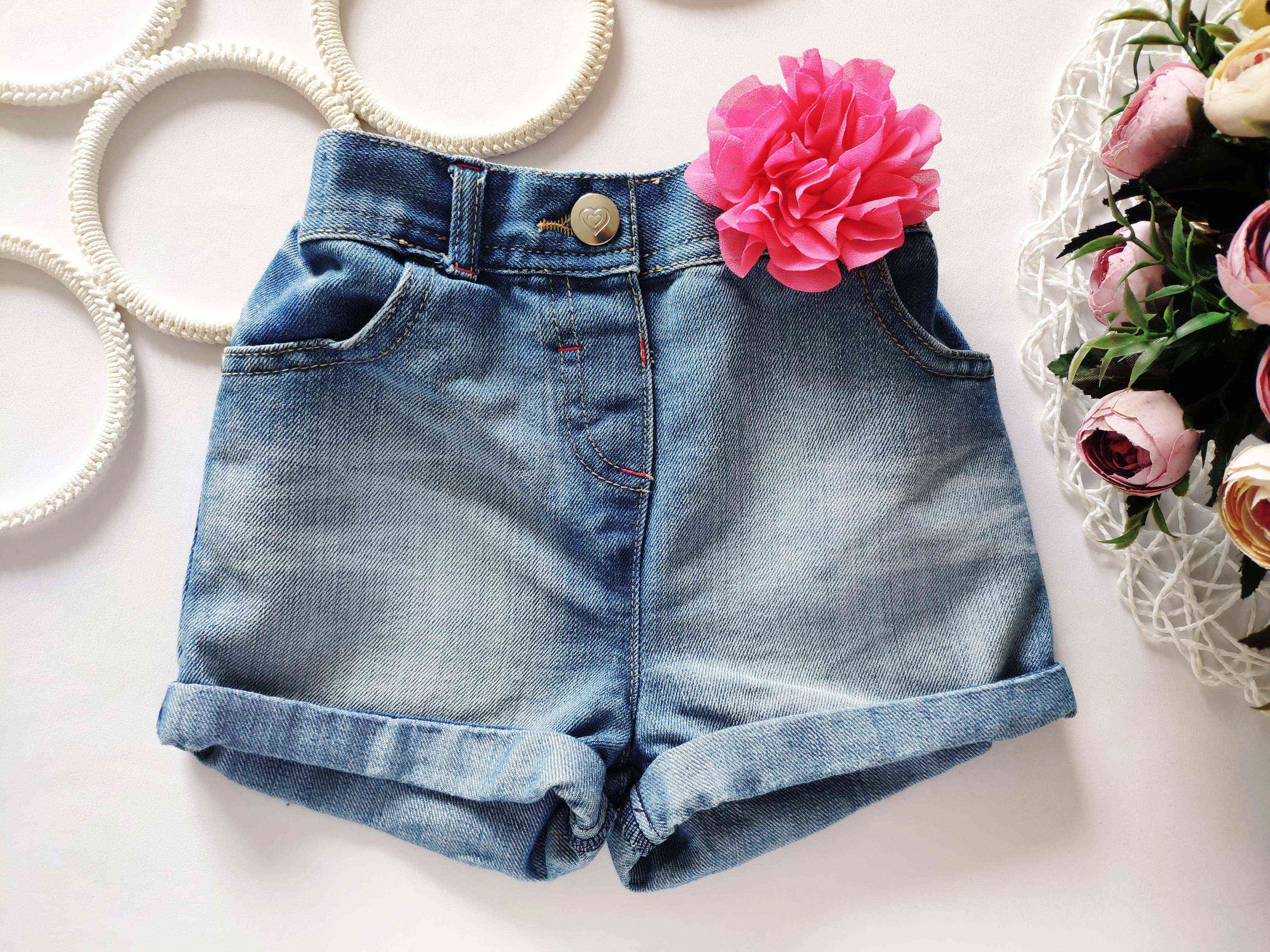 2-4 года, рост 92-104 Джинсовые шорты для девочки