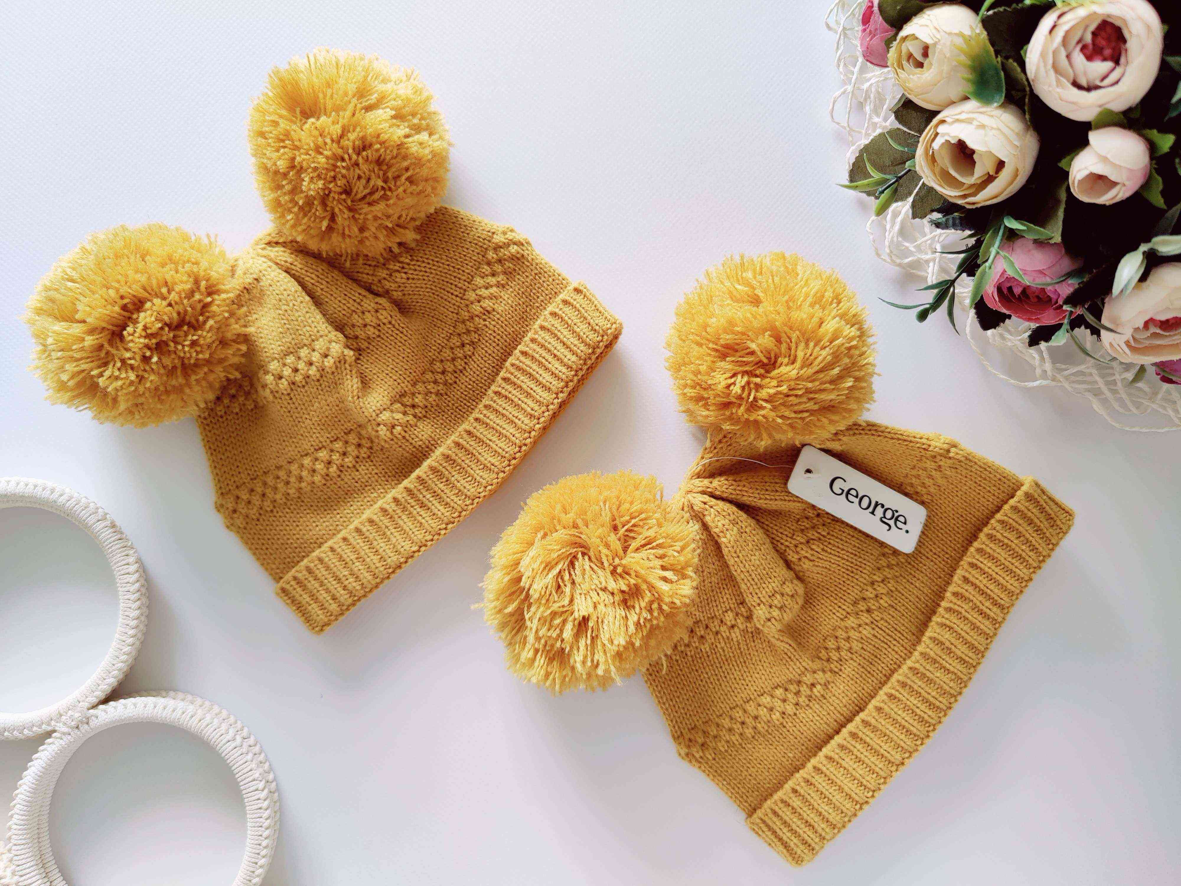 12,18 мес рост 80,86 Новые теплые детские шапки