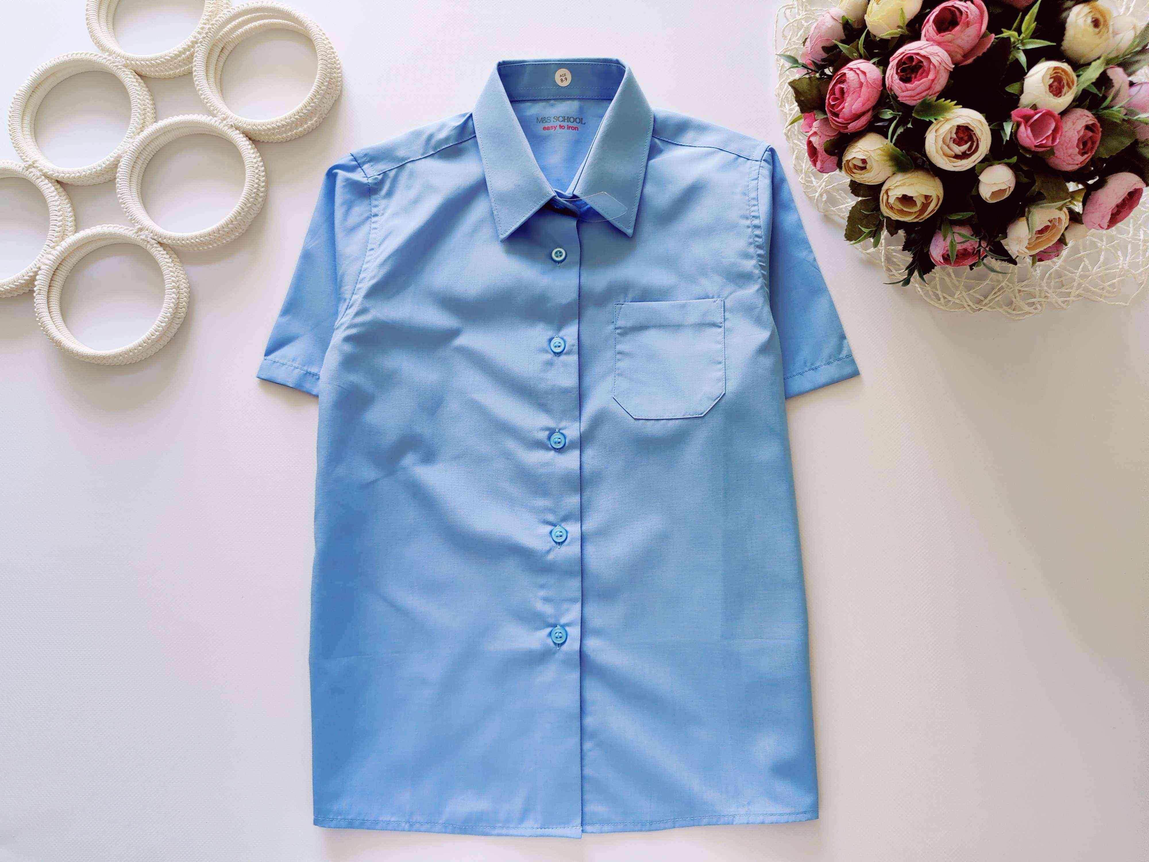 8,9 років, зріст 134 Нова блакитна дитяча сорочка