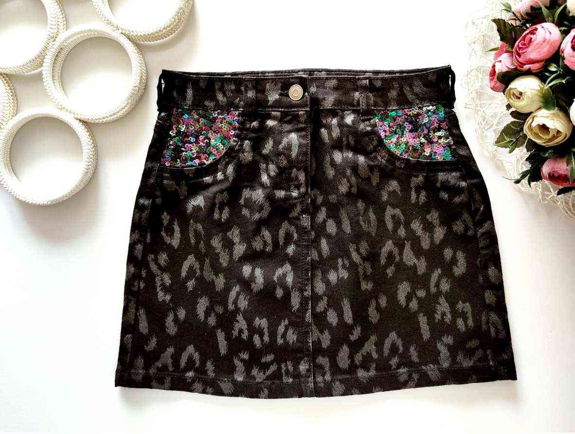 10,11 років, зріст 140,146 Чорна спідниця з паєтками