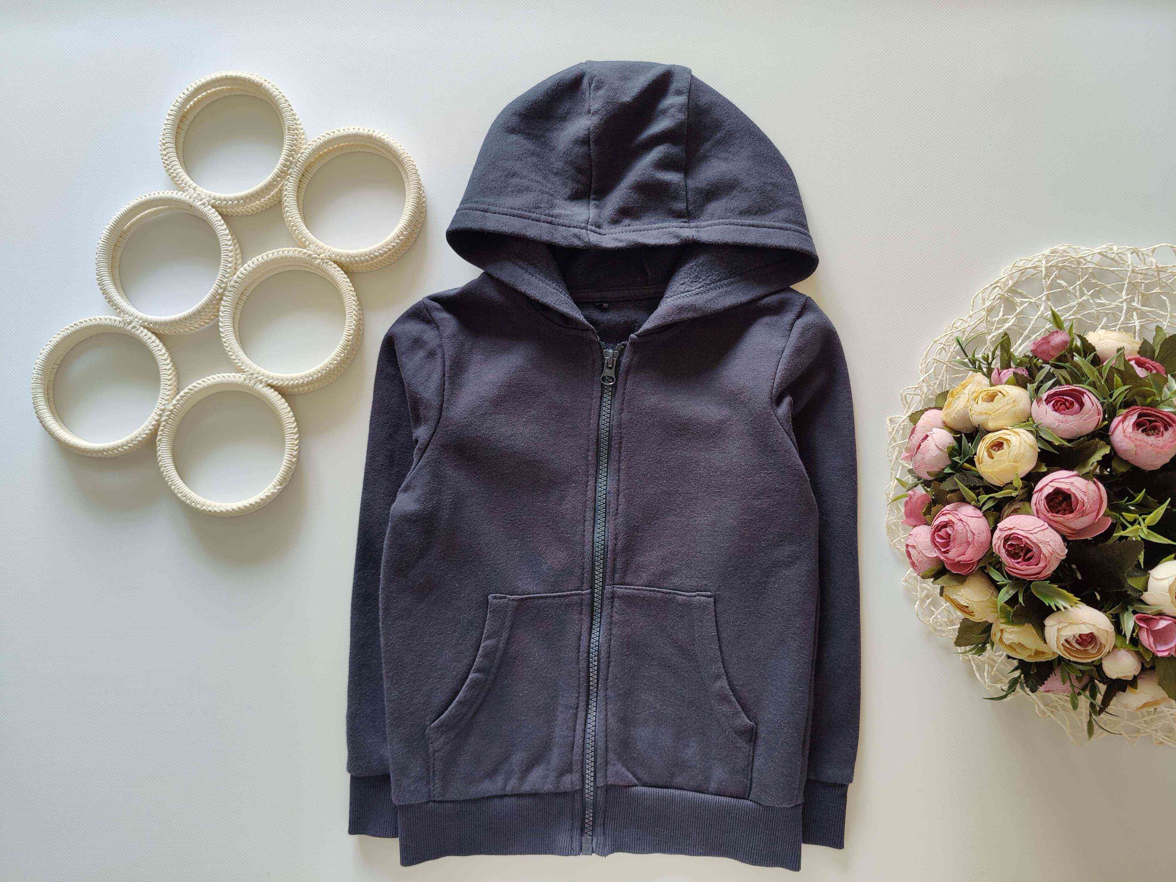 5,6 лет, рост 110,116 Теплая кофта на молнии