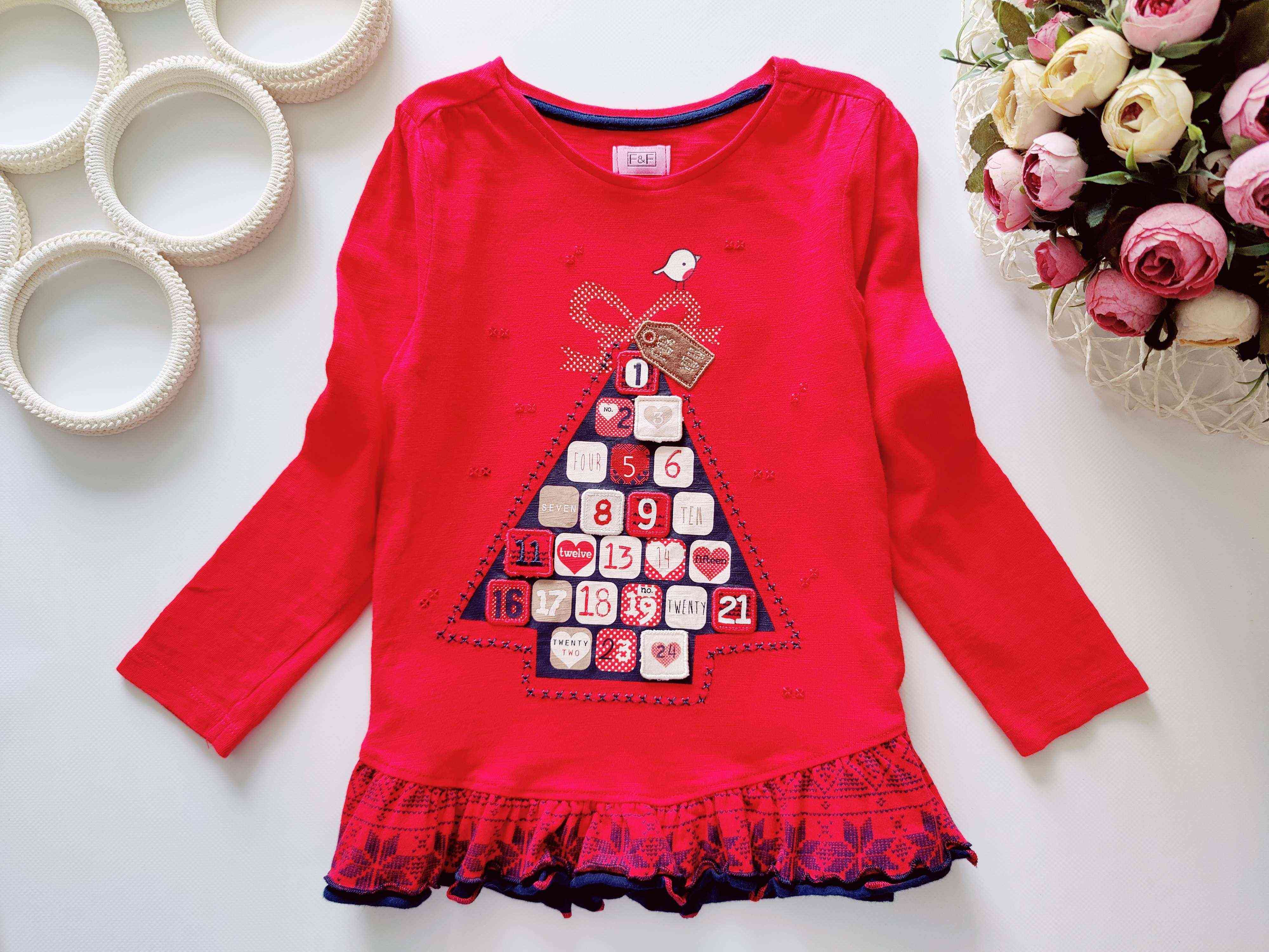 4,5 років, зріст 110 Новорічний реглан для дівчинки