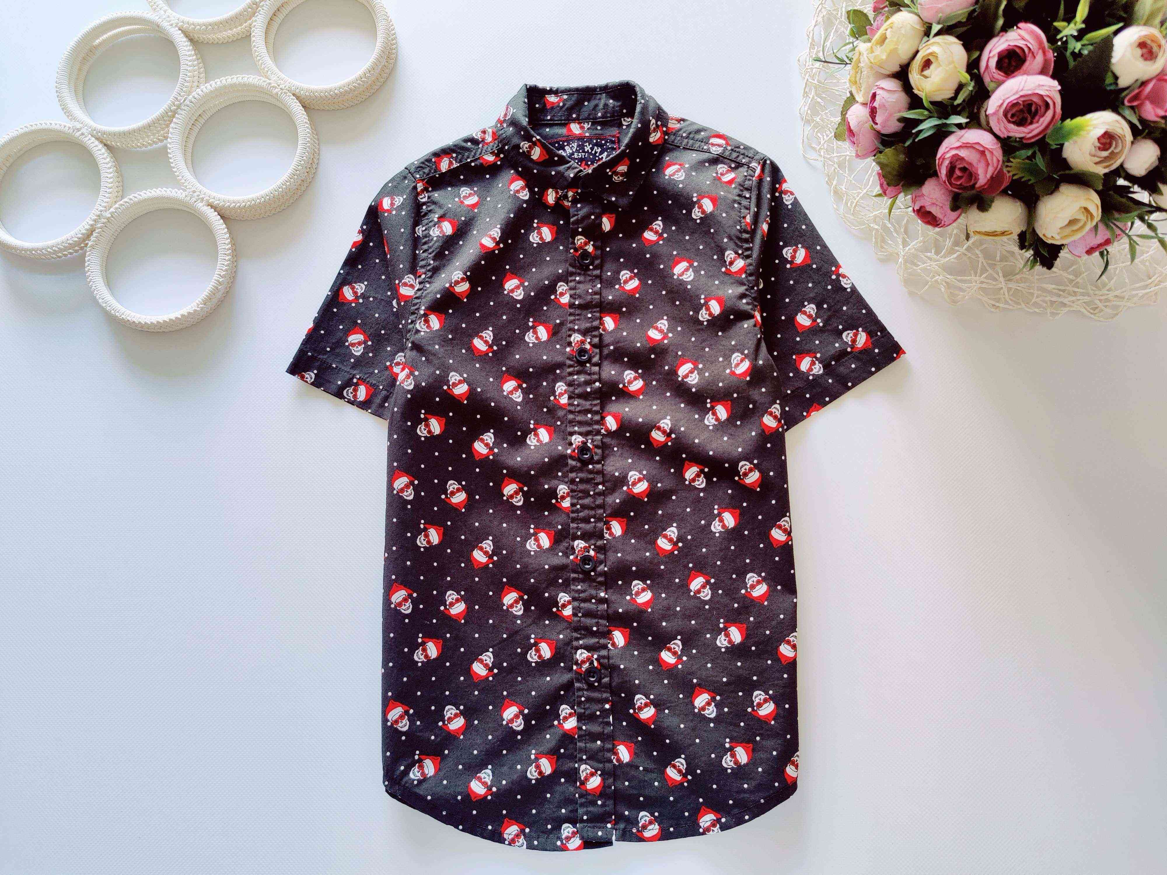 7,8 лет, рост 128 Новогодняя рубашка на хеллоуин