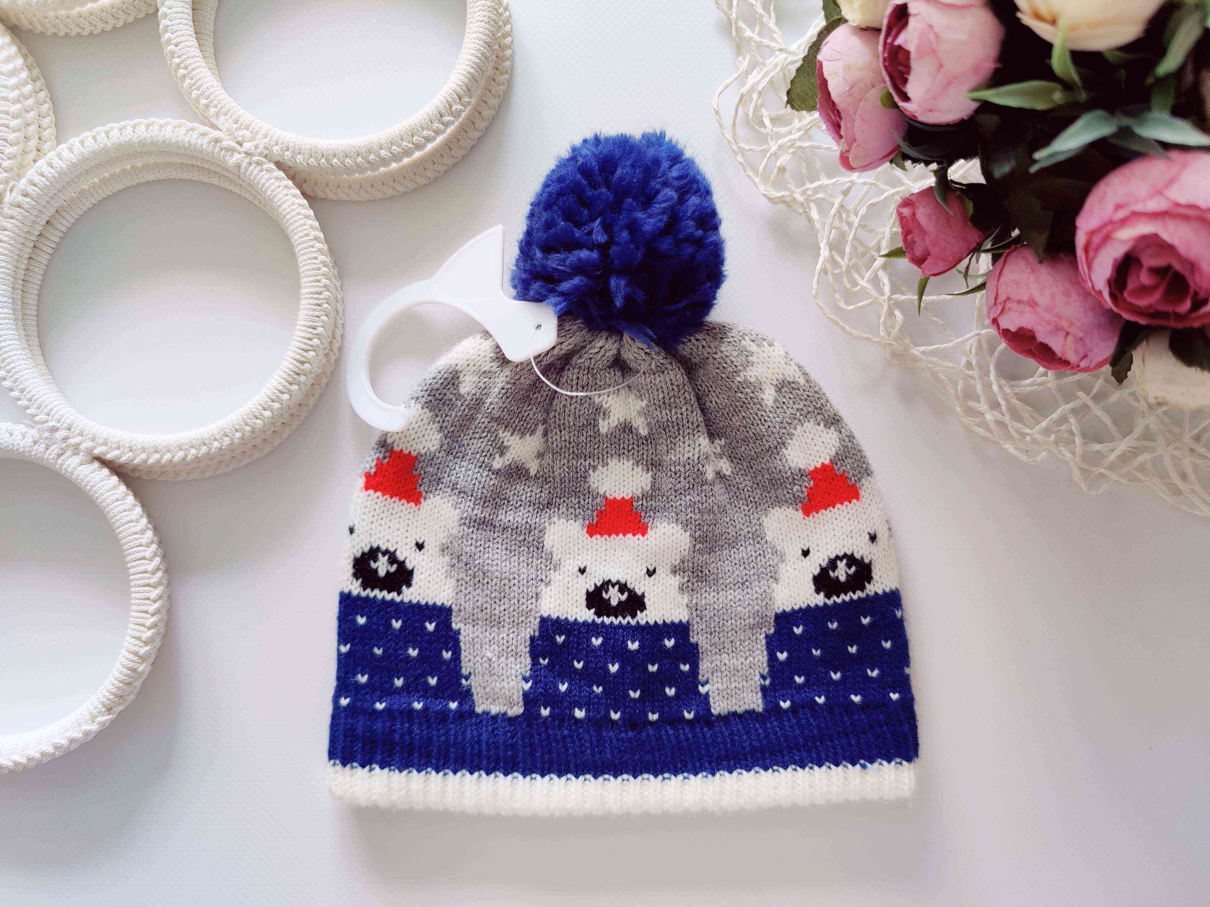 6,12 міс. Нова дитяча тепла шапка