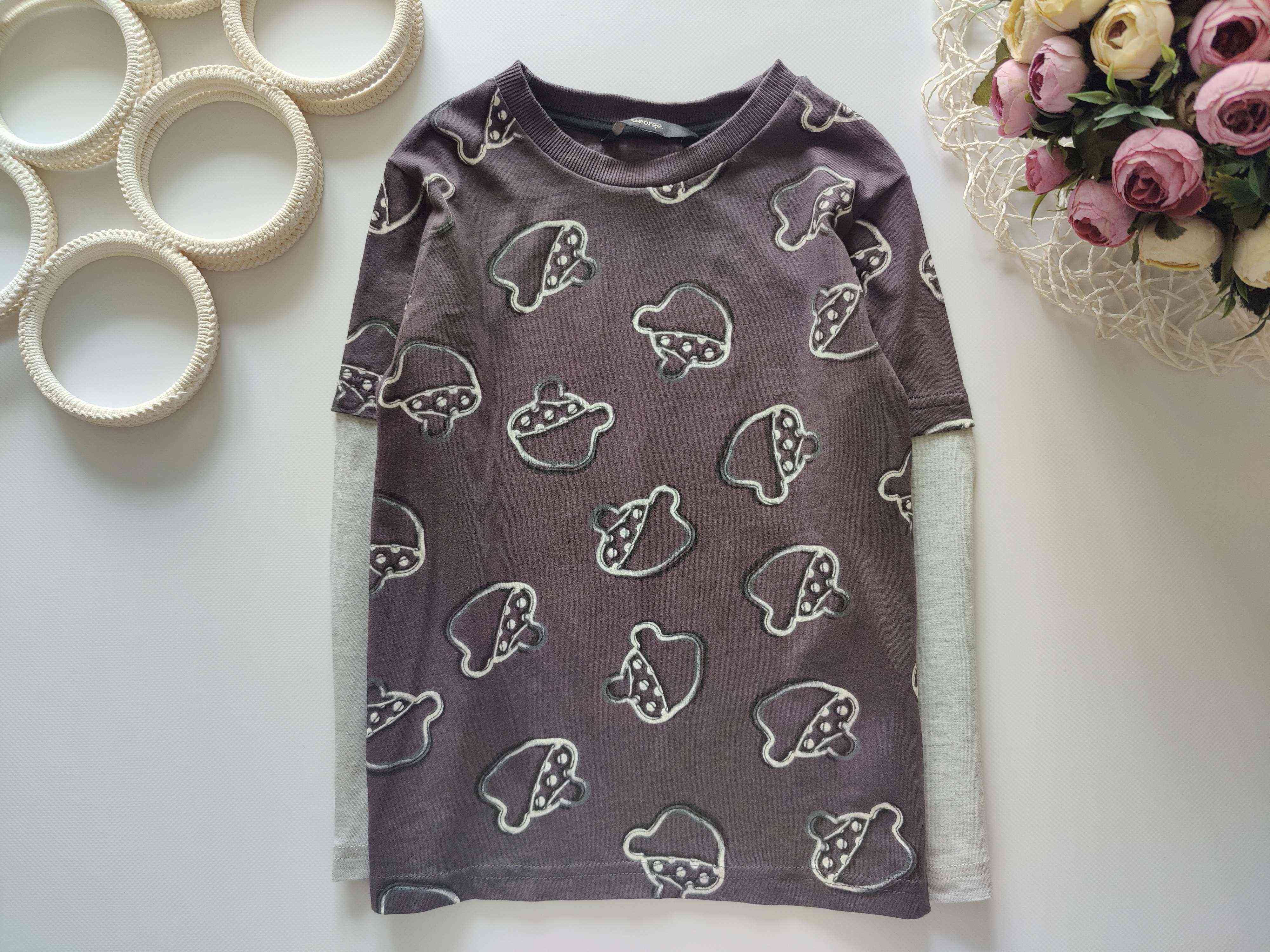 5,6 років, зріст 110,116 Реглан для хлопчика в ведмедиках