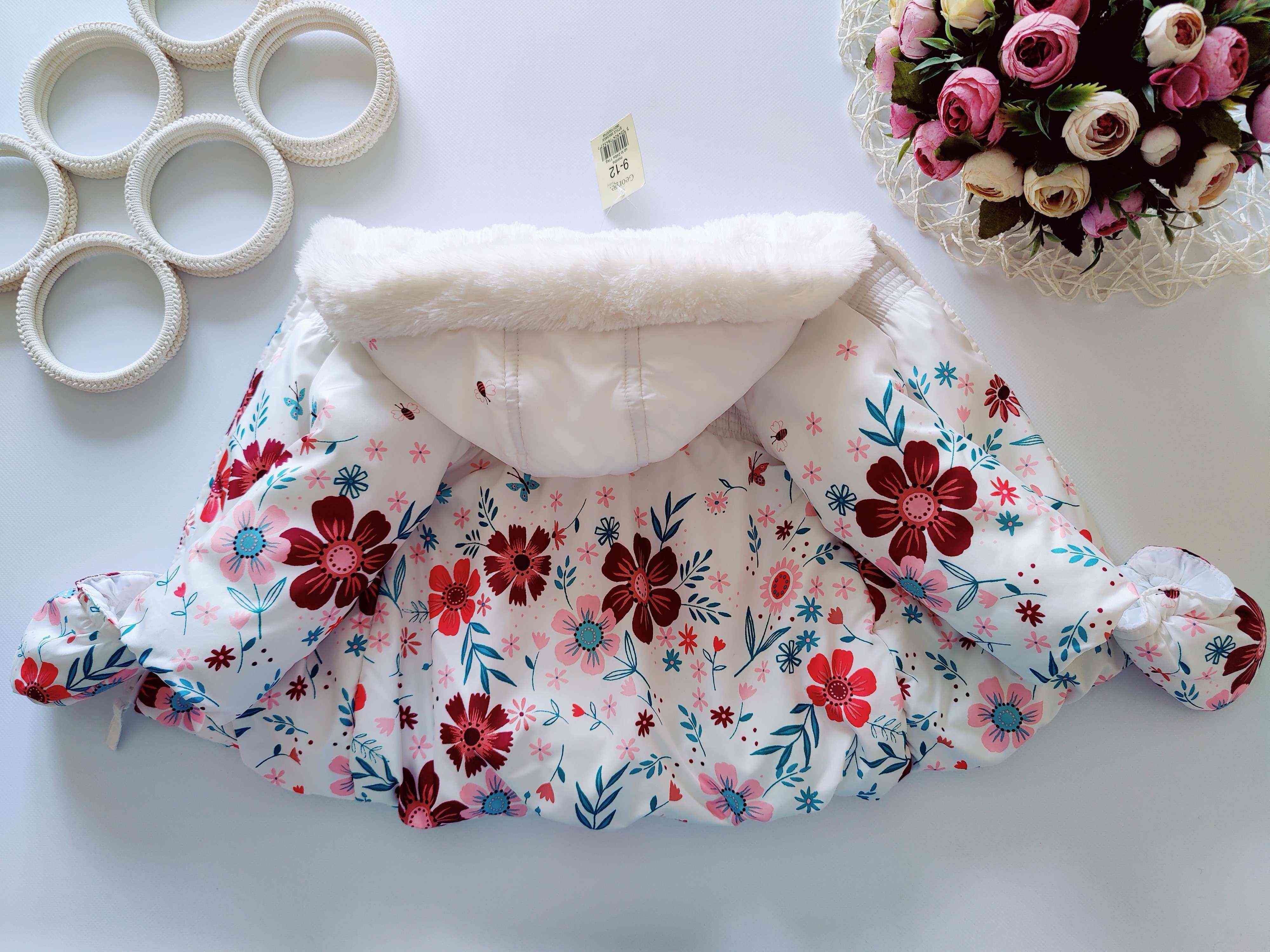 9,12 міс, зріст 74,80 Нова тепла демісезонна дитяча курточка для дівчинки