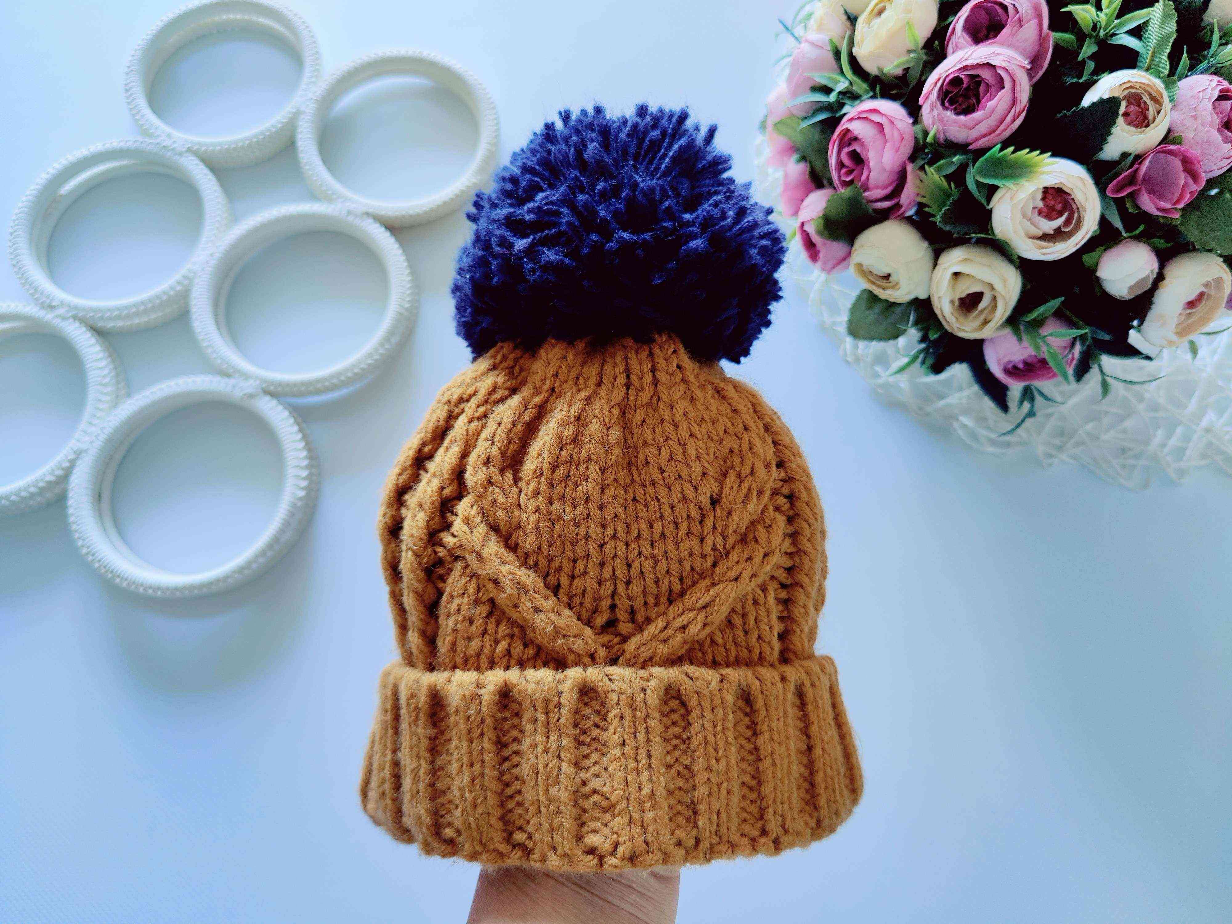 1,2 роки Зимова дитяча шапка гірчичного кольору