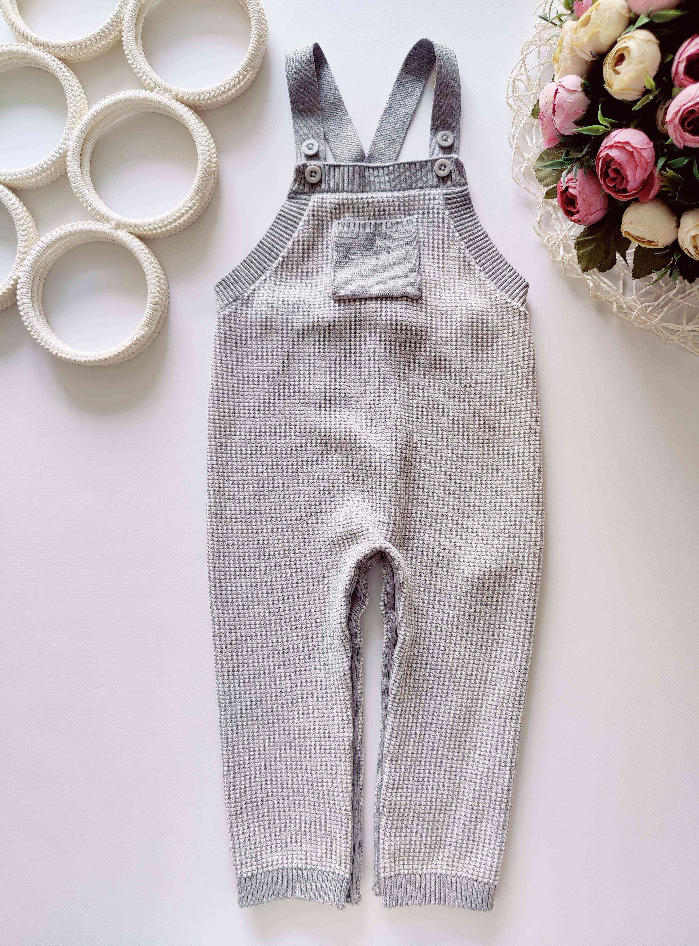 12,18 міс, зріст 83 Теплий в'язаний комбмнезон для хлопчика