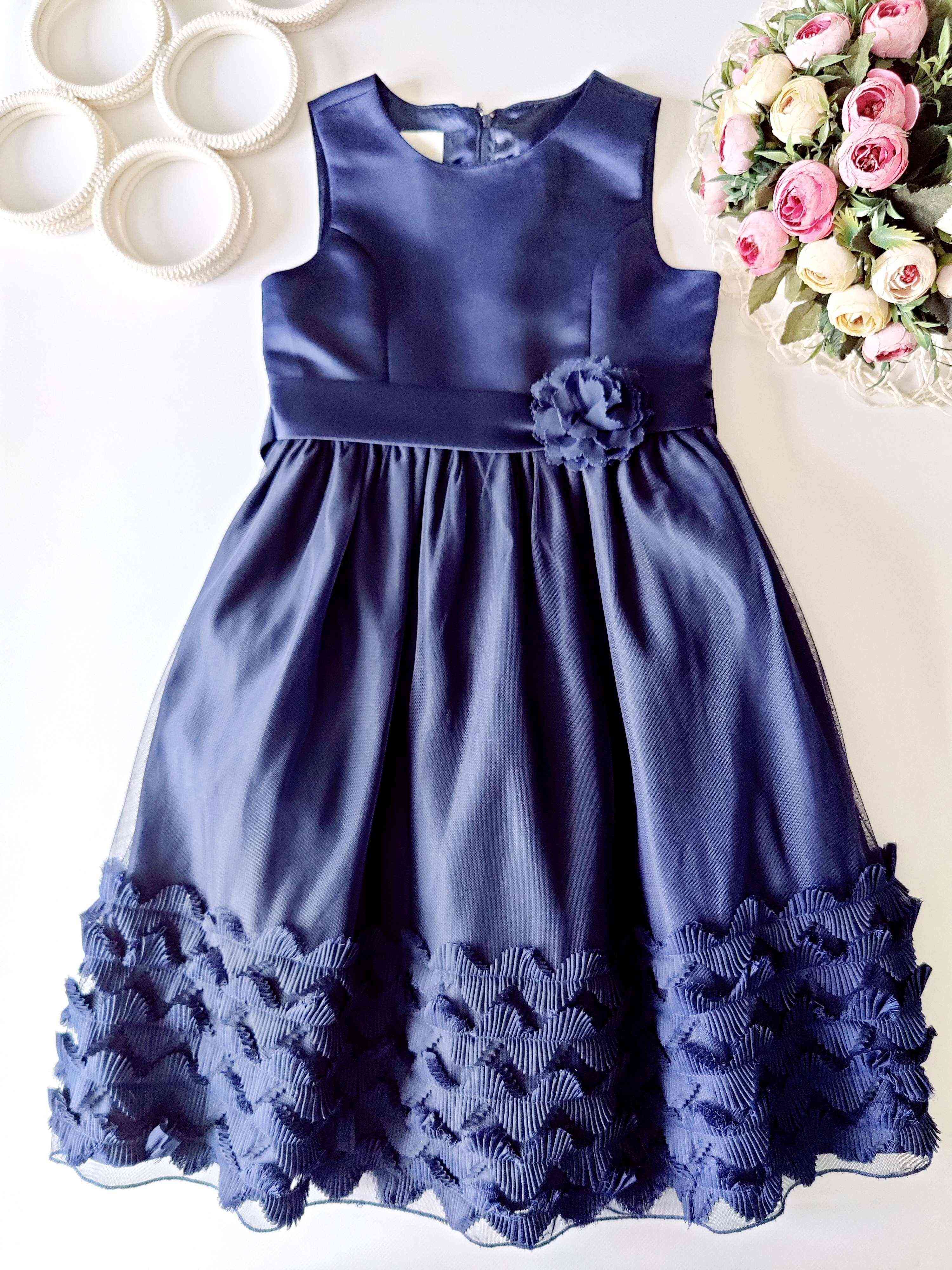 7 років, зріст 122 Ошатна синя дитяча сукня