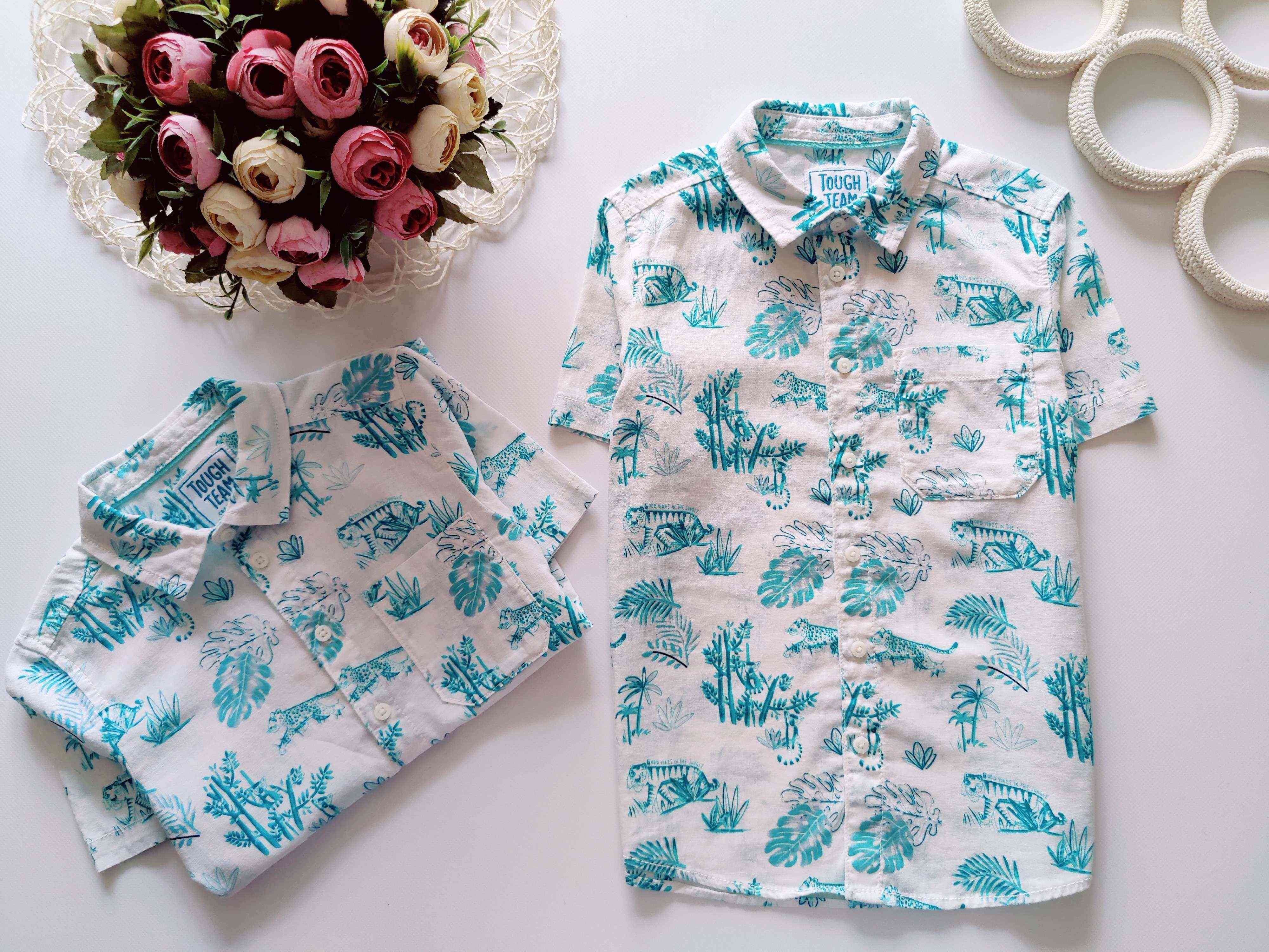 7 лет, рост 122 Летние льняные детские рубашки Palomino