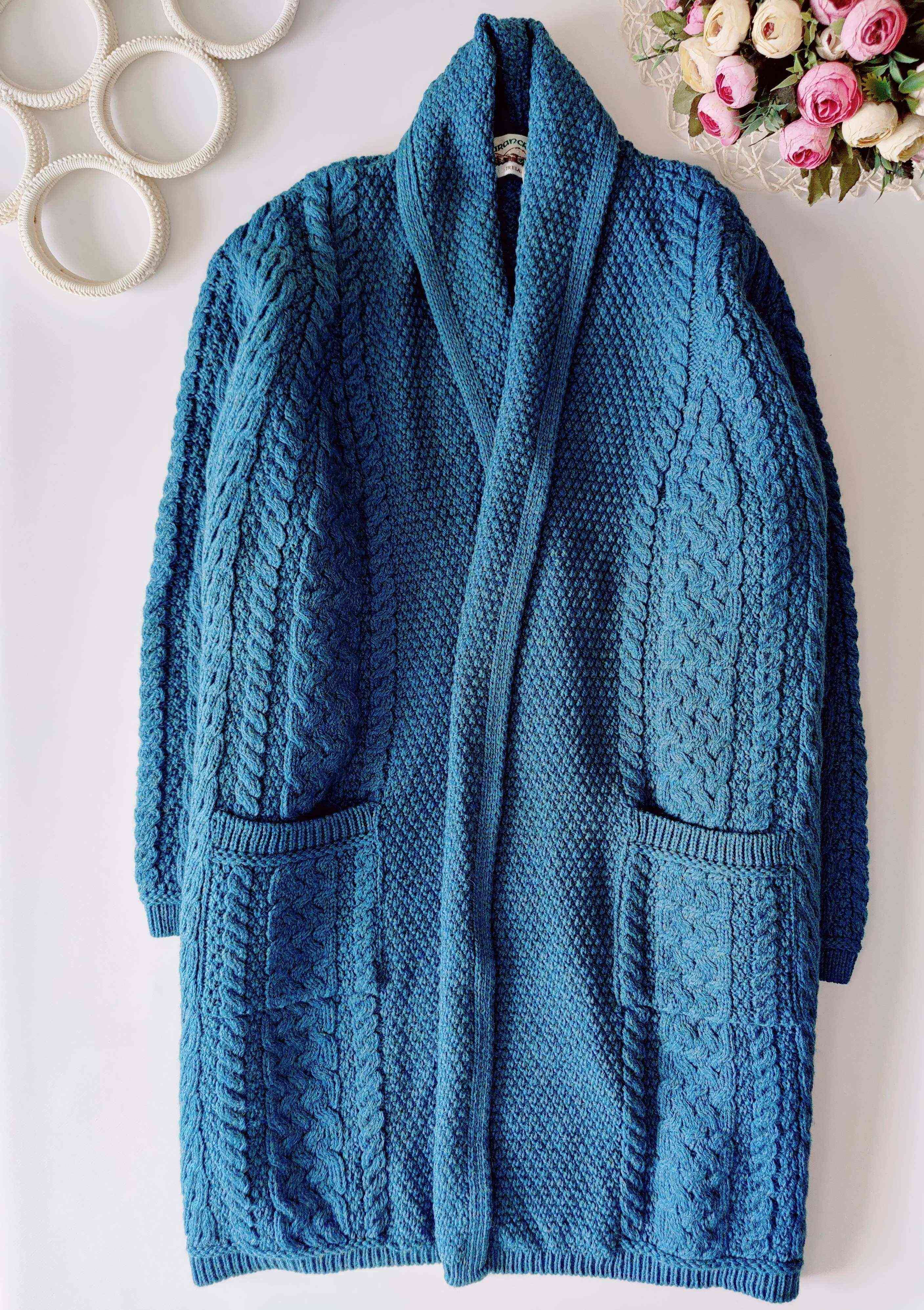 XXXL 100% шерсть мериноса Новый теплющий женский кардиган Arancrafts