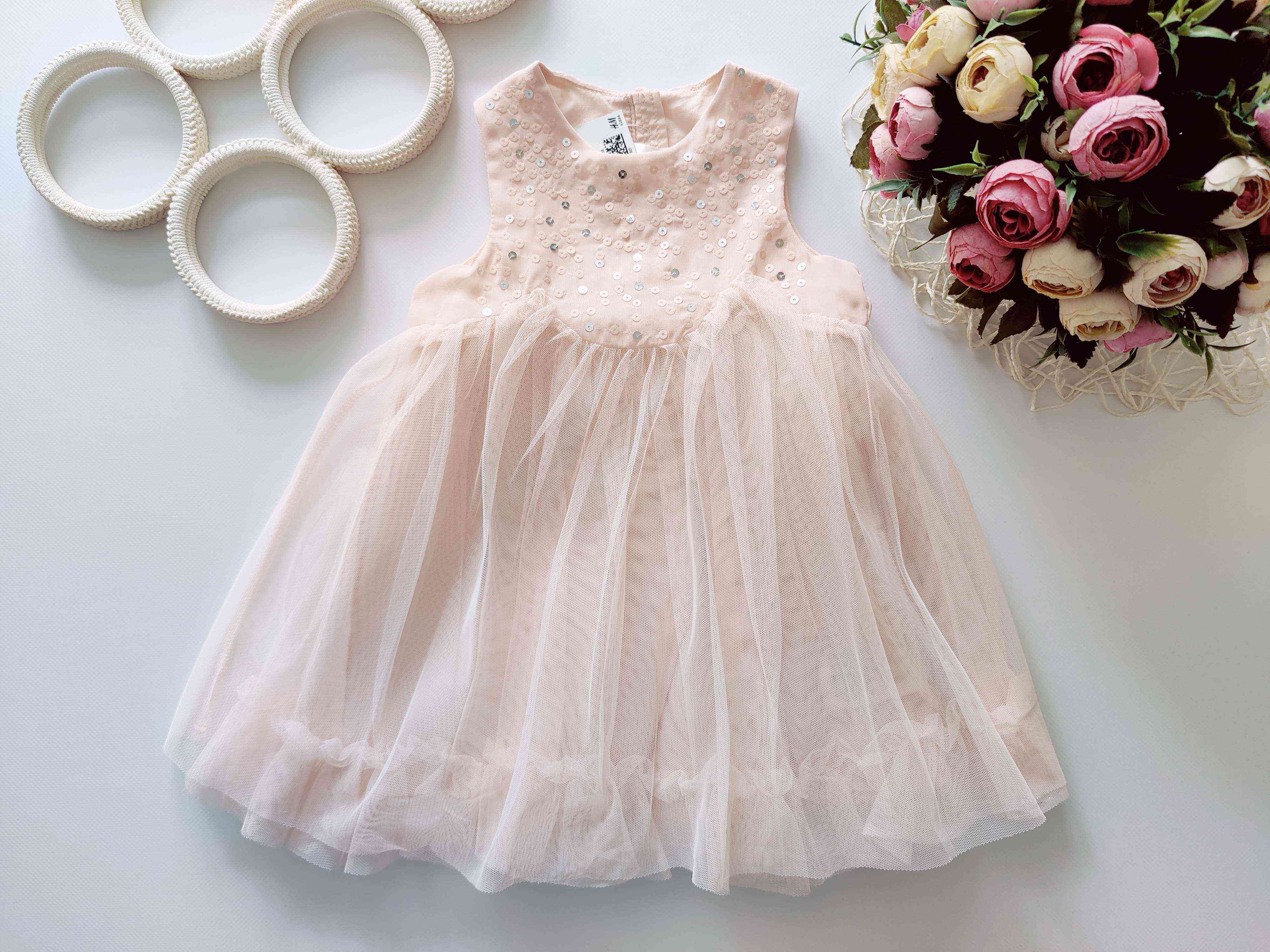 9,12 міс, зріст 80 Ошатне ніжне дитяче плаття