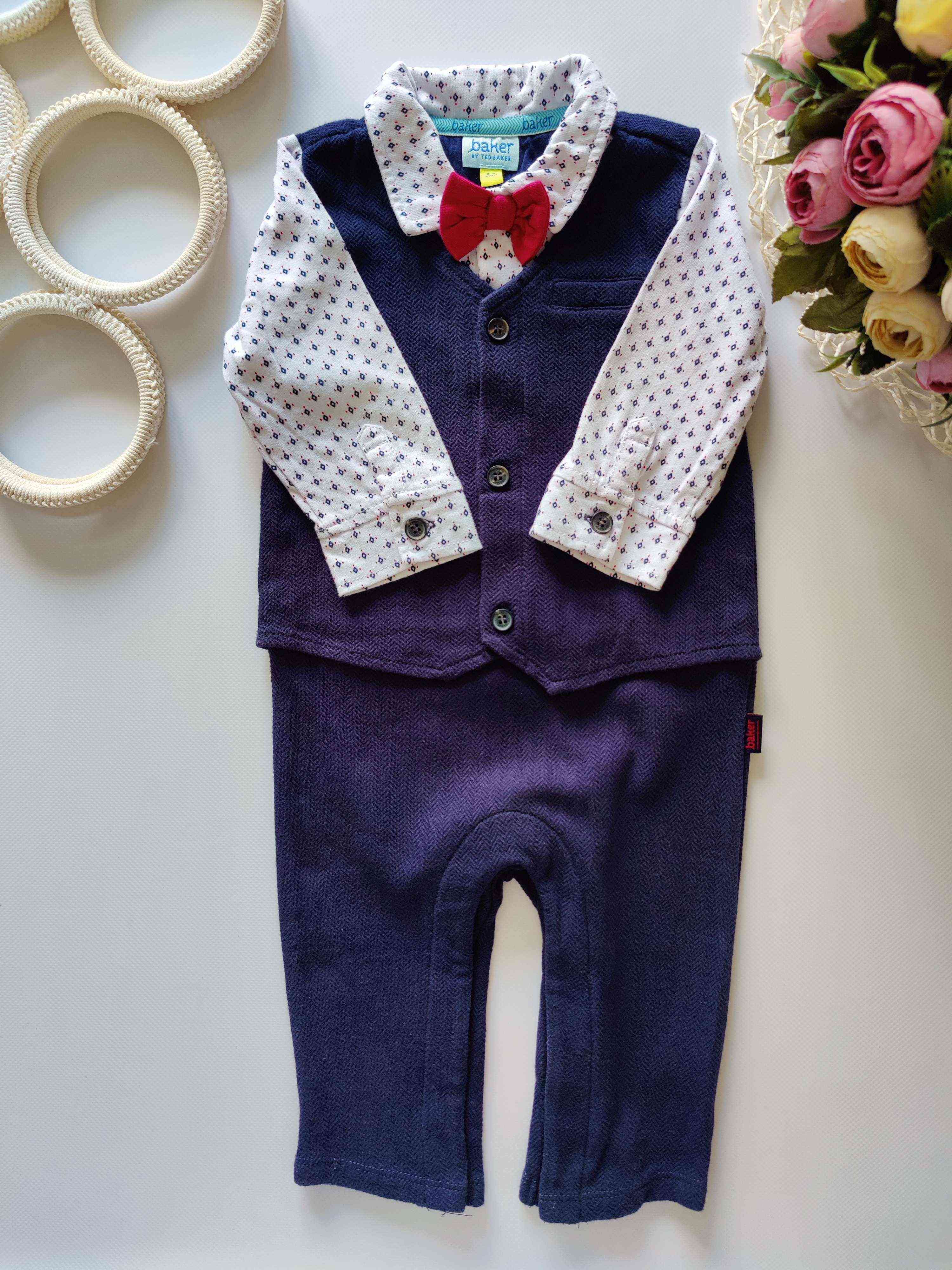 6,9 міс, зріст 68,74 Клітчастий комбінезон з сорочкою боді