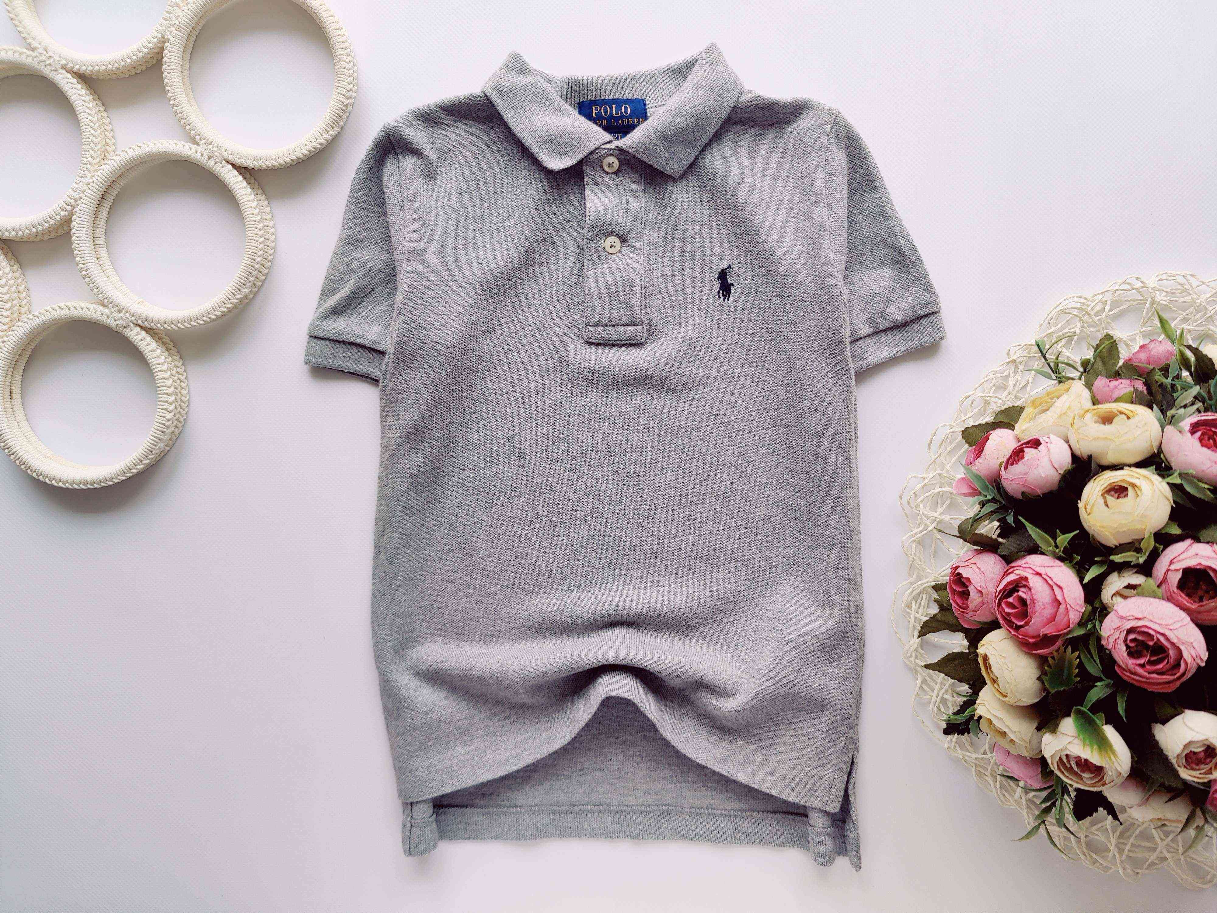 2 года, рост 92 Серое оригинальное поло