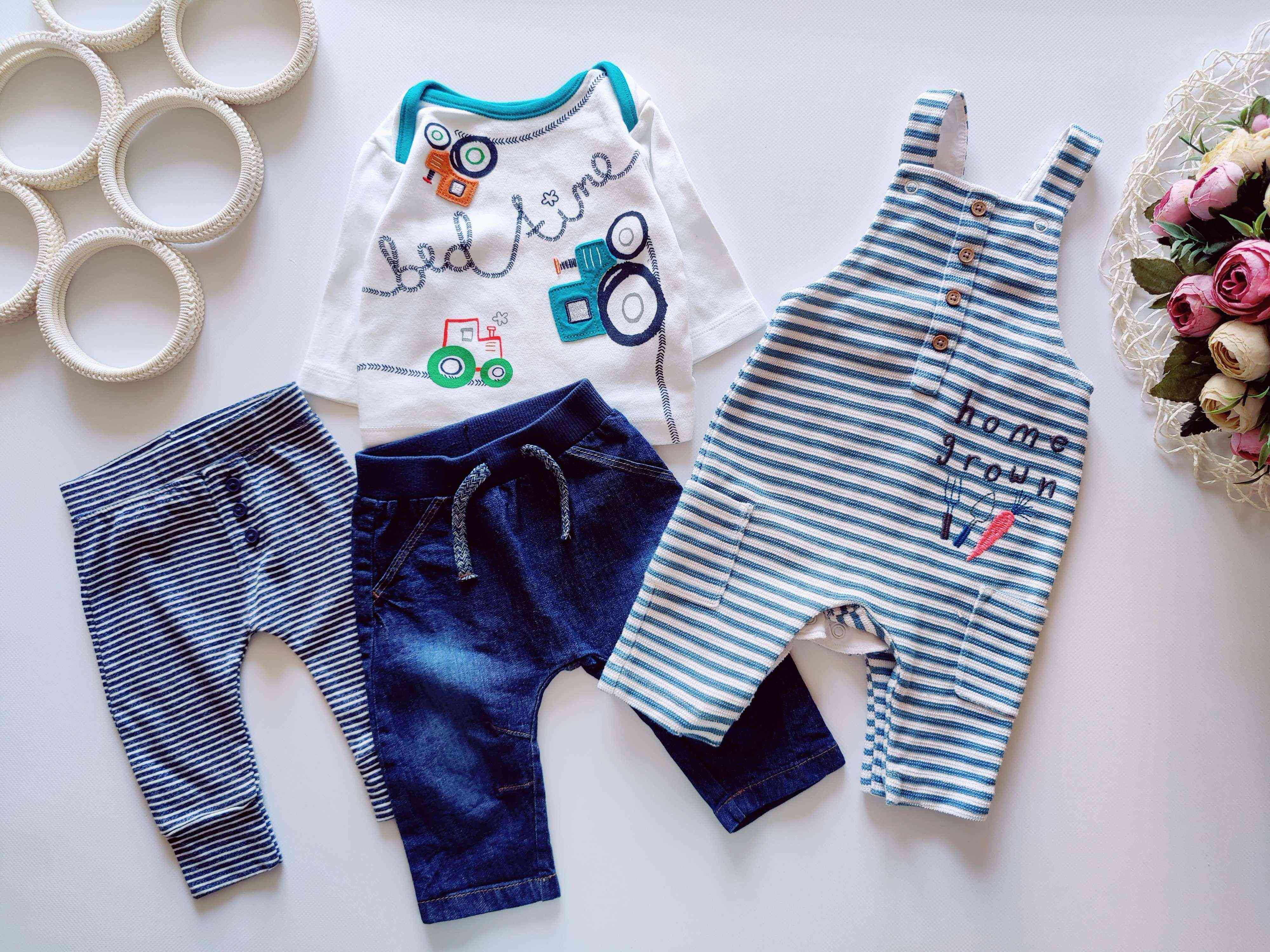 0-3 міс, рот 56,62 Новий ромпер, джинси, штани та реглан