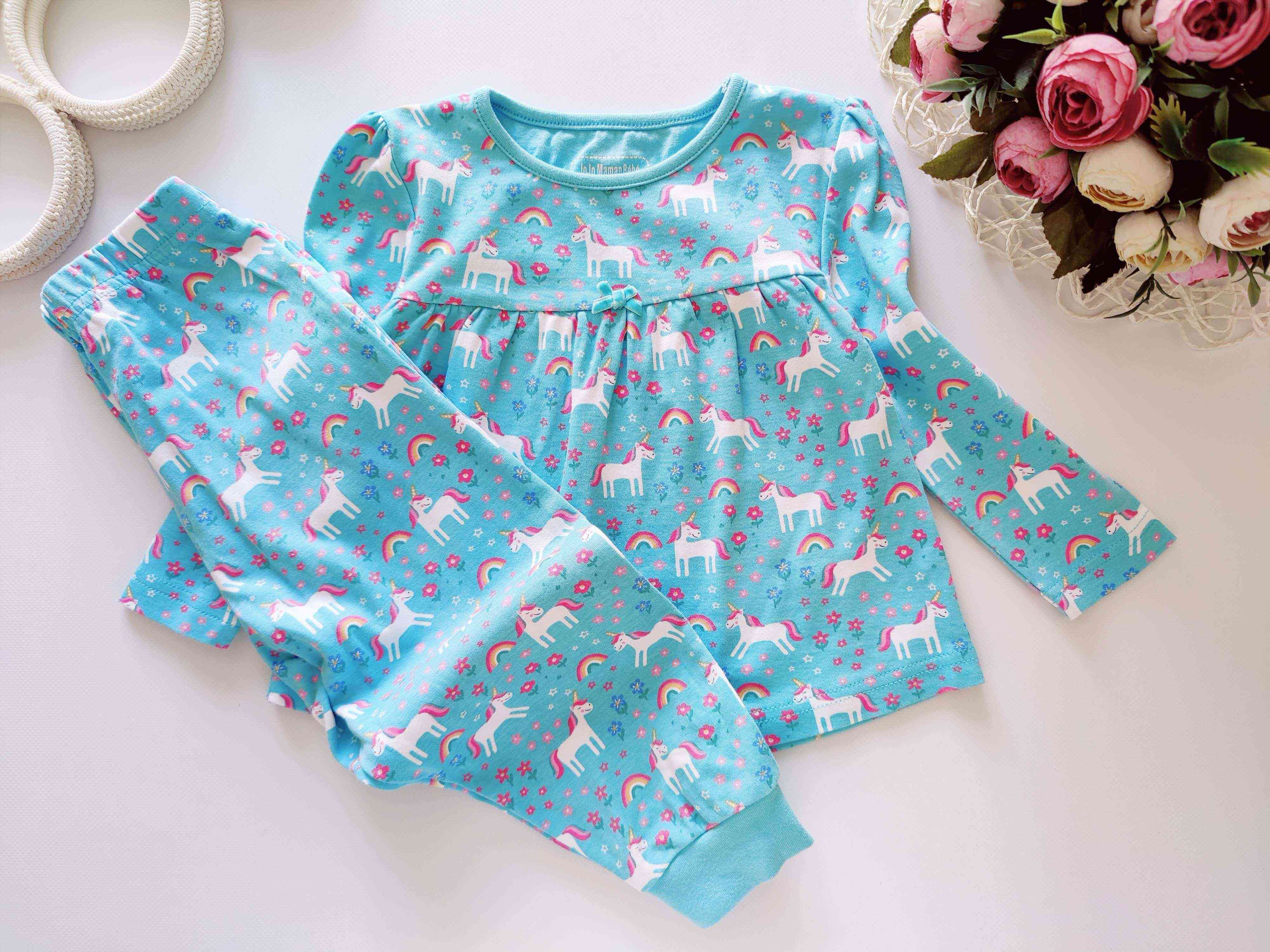 2,3 года, рост 92,98 Детская пижама с единорогами пони