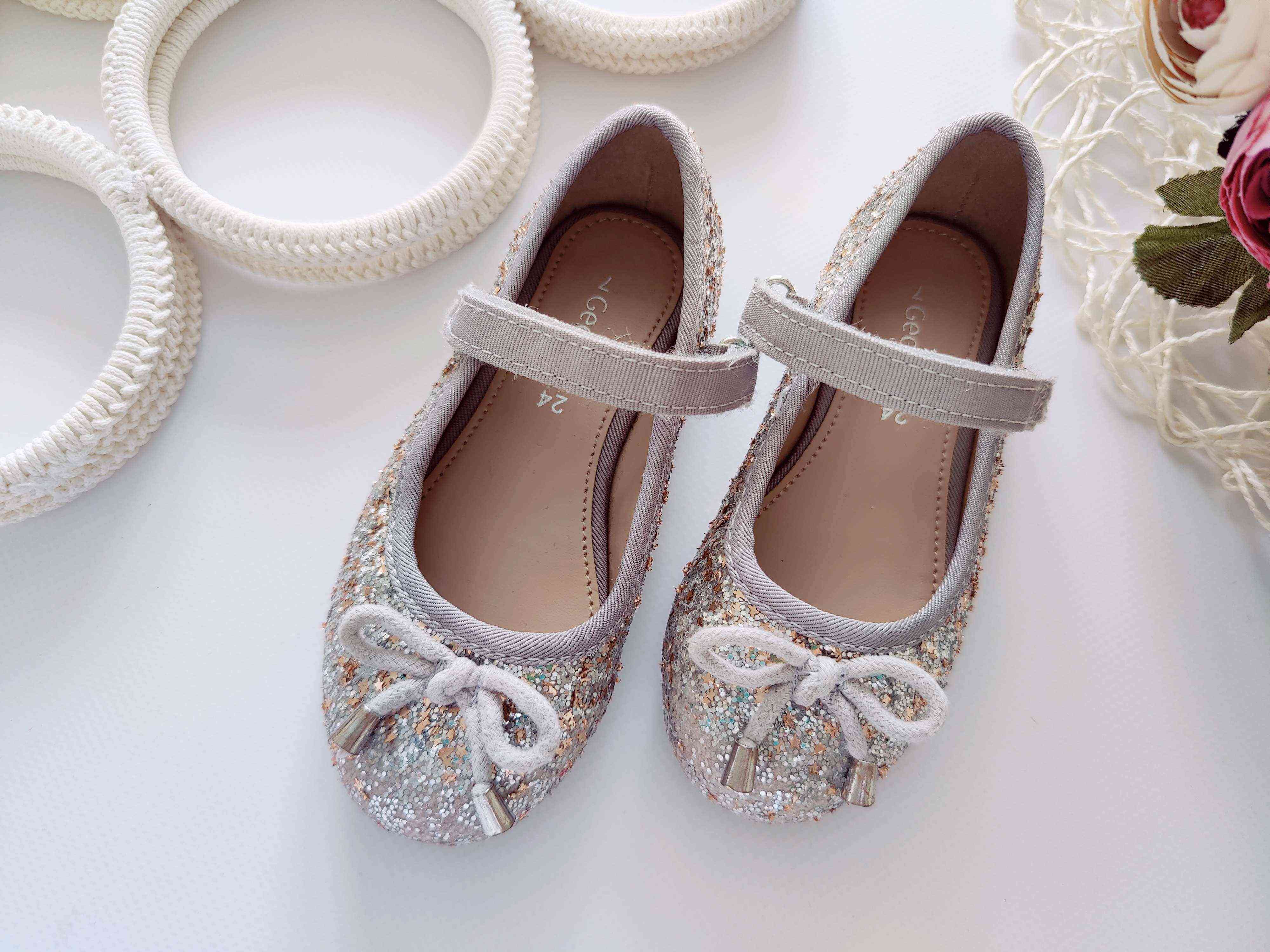 24 (15,5 см) Блискучі дитячі туфлі