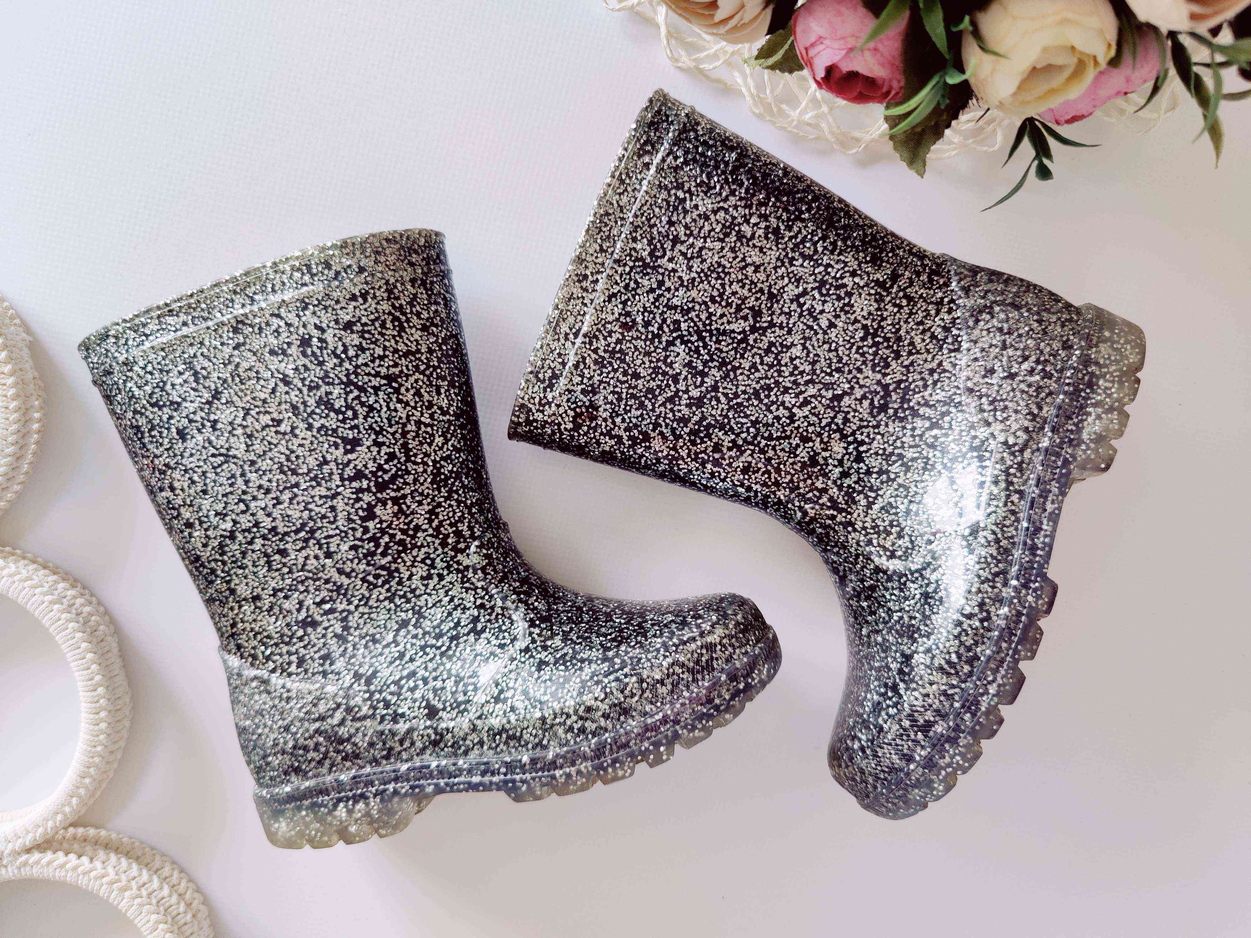 25-26 (17 см) Сріблясті гумові чоботи