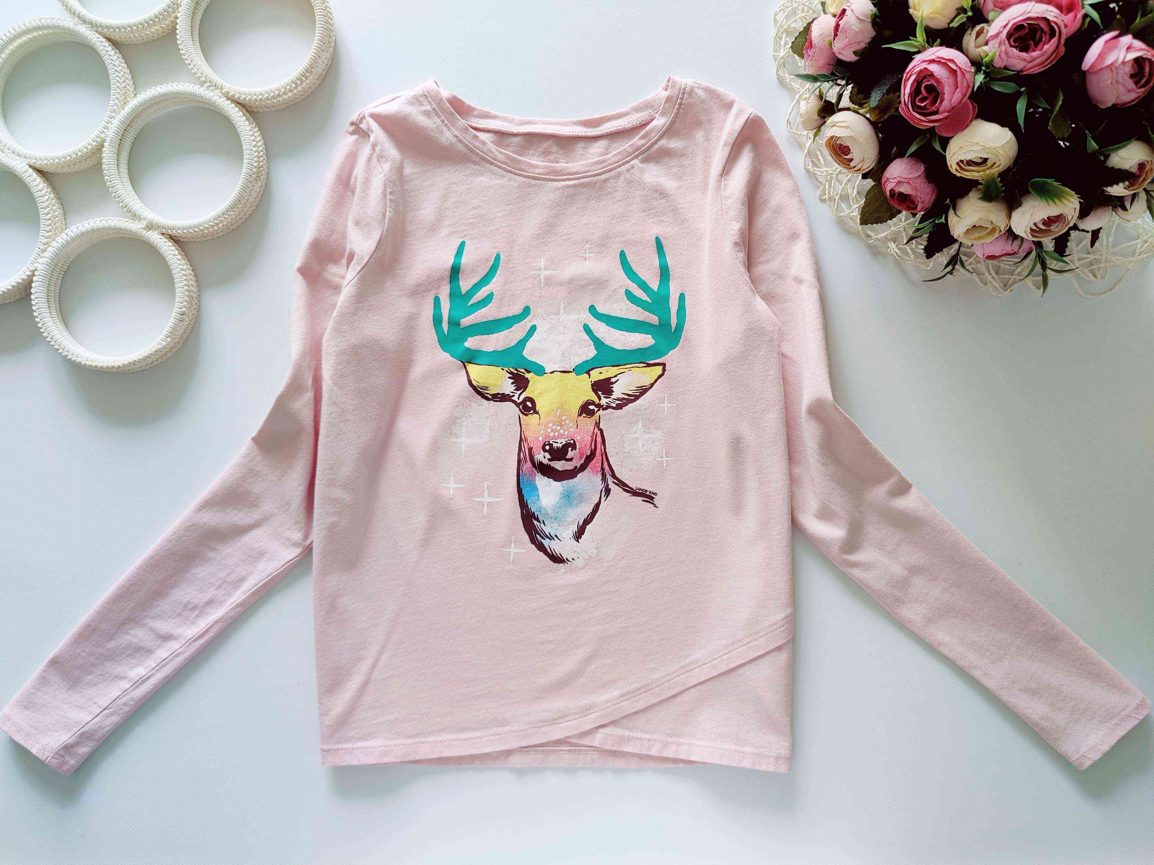 10,12 років, зріст 140,146 Реглан для дівчинки з оленем