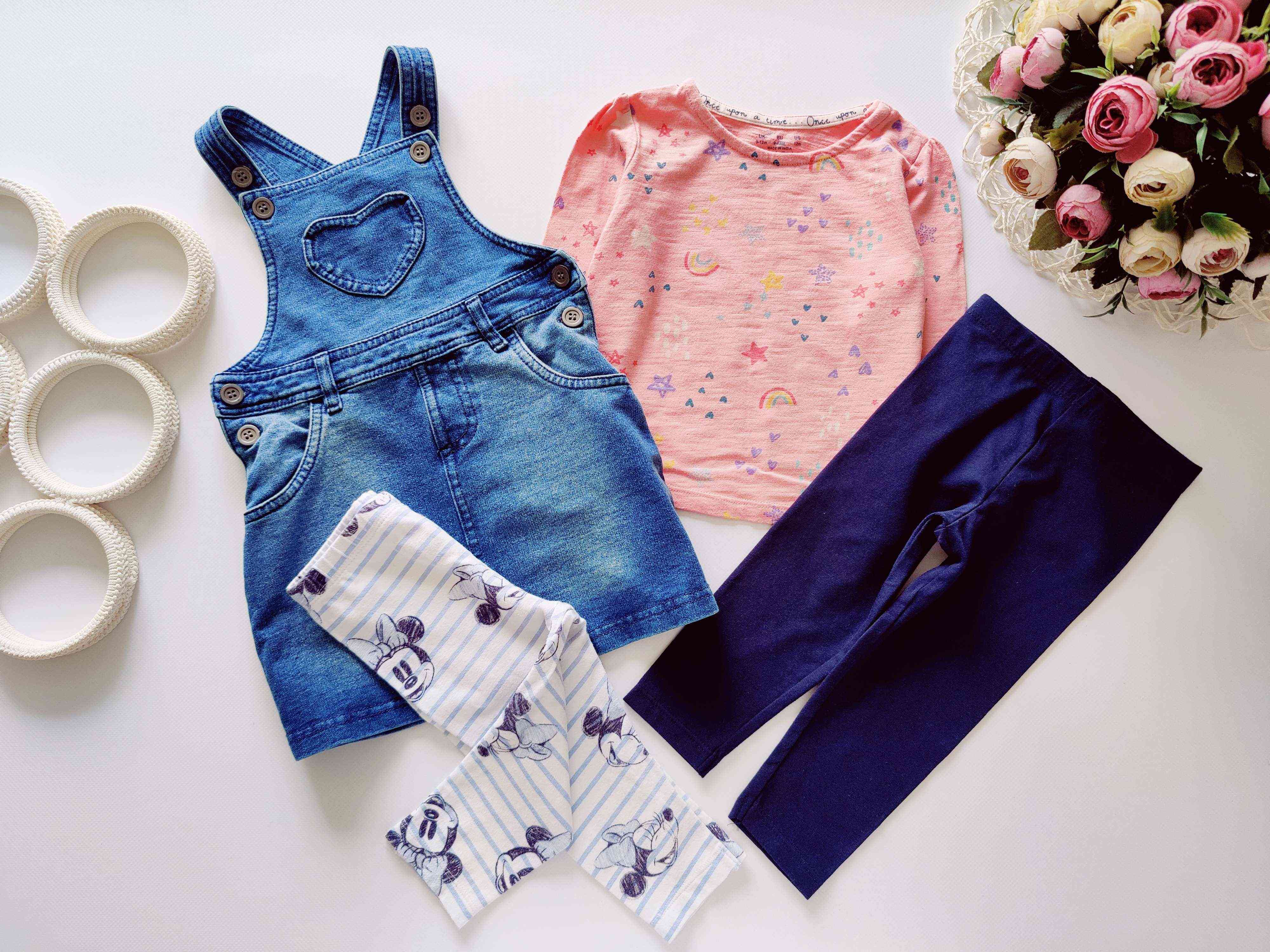 9,12 міс, зріст 74,80 М'який джинсовий сарафан, реглан та двоє лосин