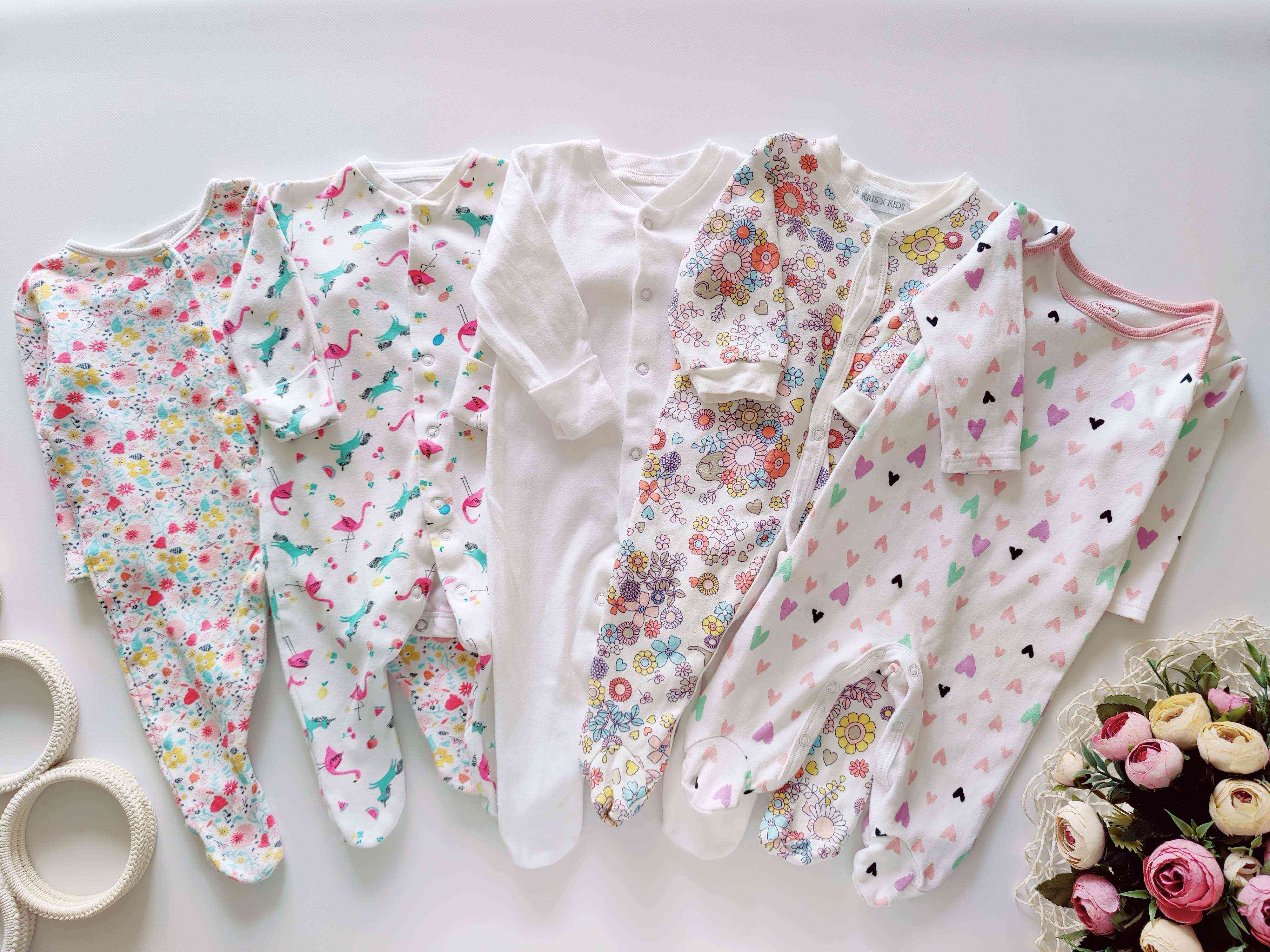 0-3 міс, зріст 62 Набір чоловічків для дівчинки з 5-ти штук