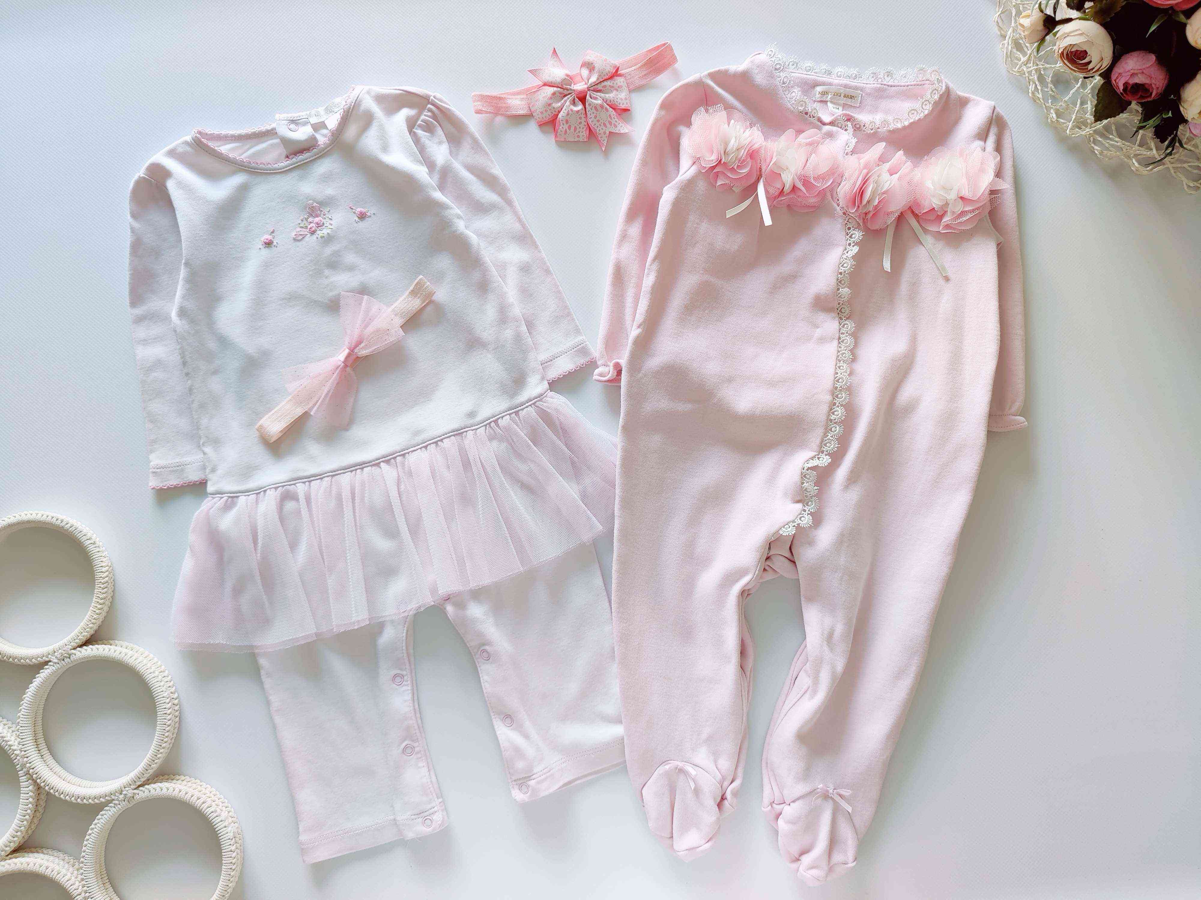 9 міс Комплект красивих ошатних чоловічків для дівчинки з пов'язками