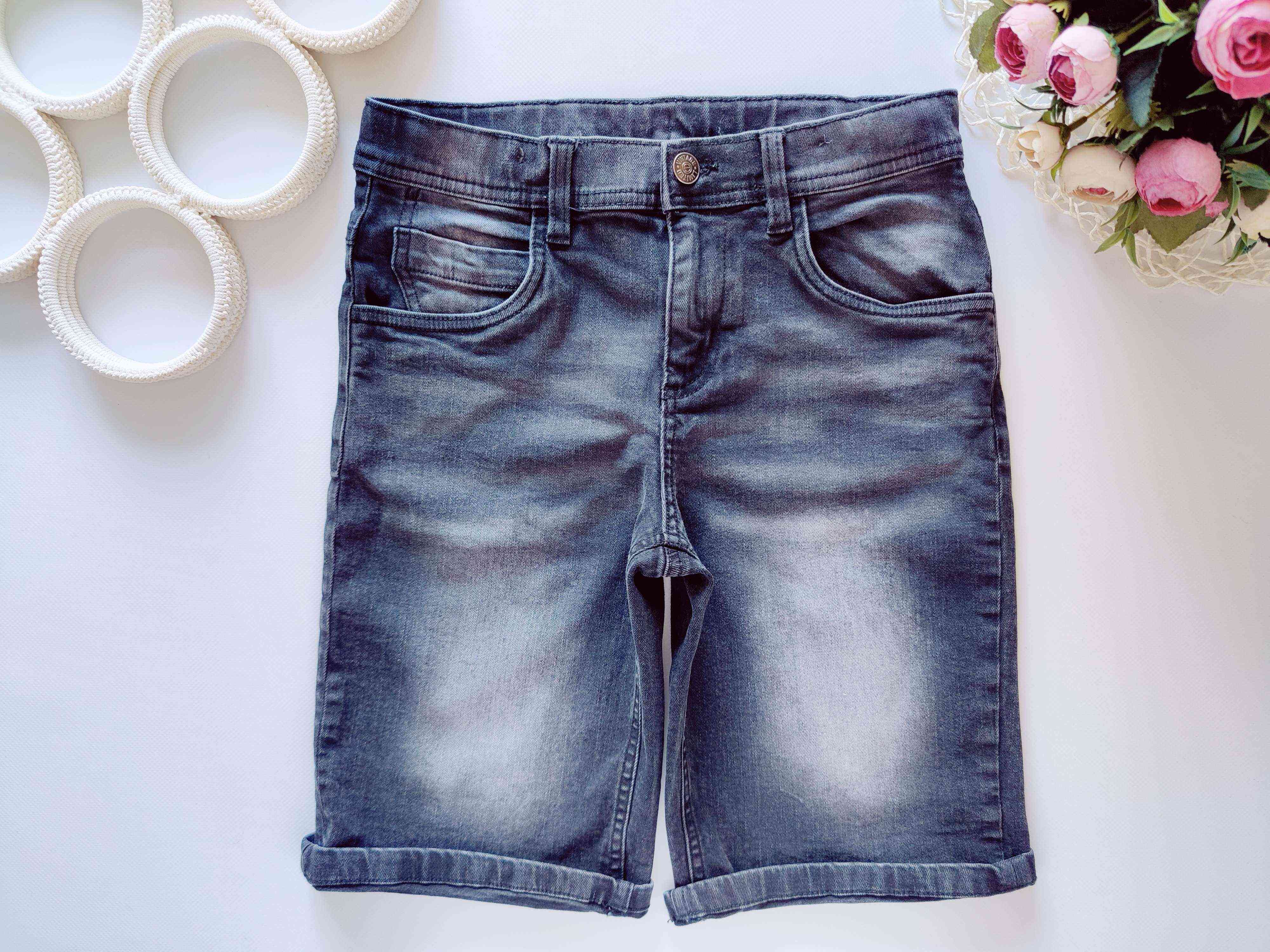 11,12 років, зріст 146,152 Стрейчові джинсові шорти