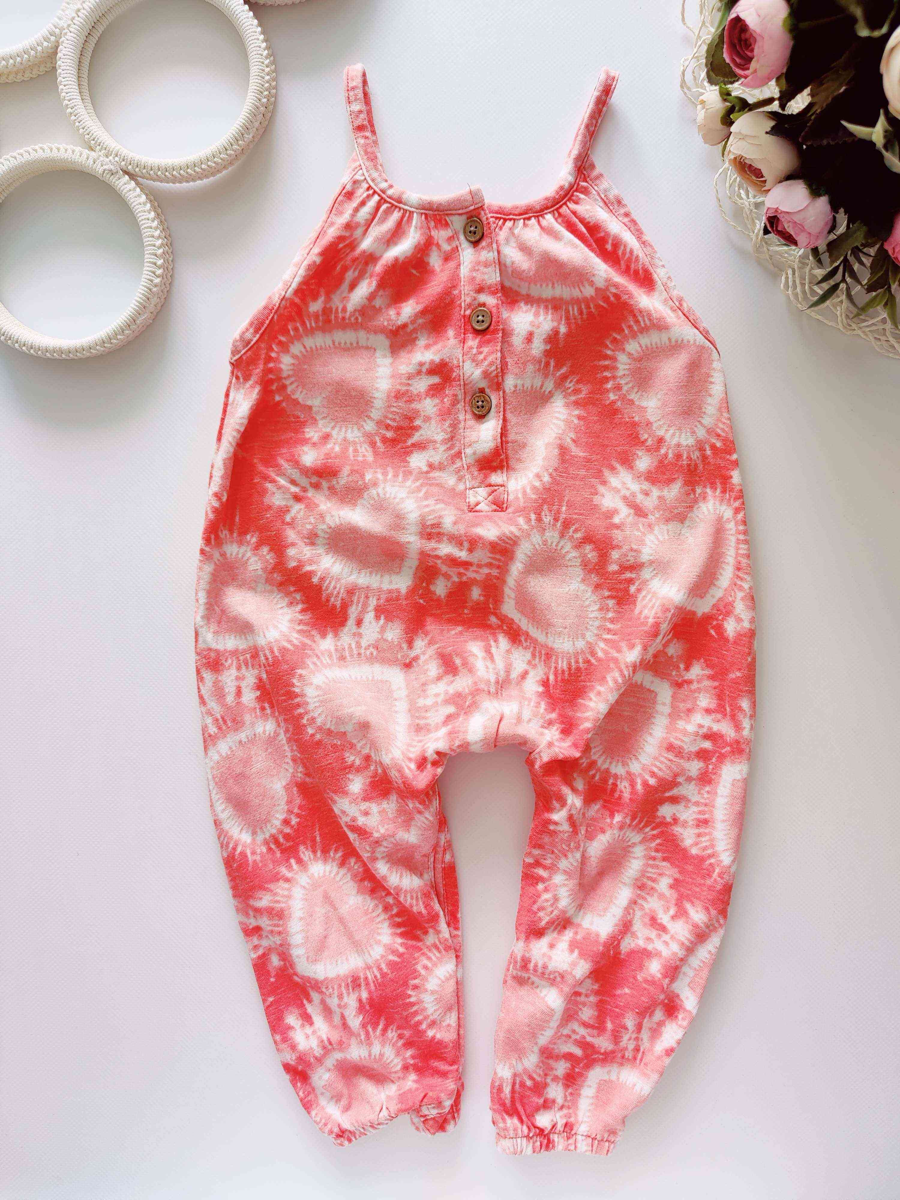 9,12 мес, рост 80 Ромпер в сердечках