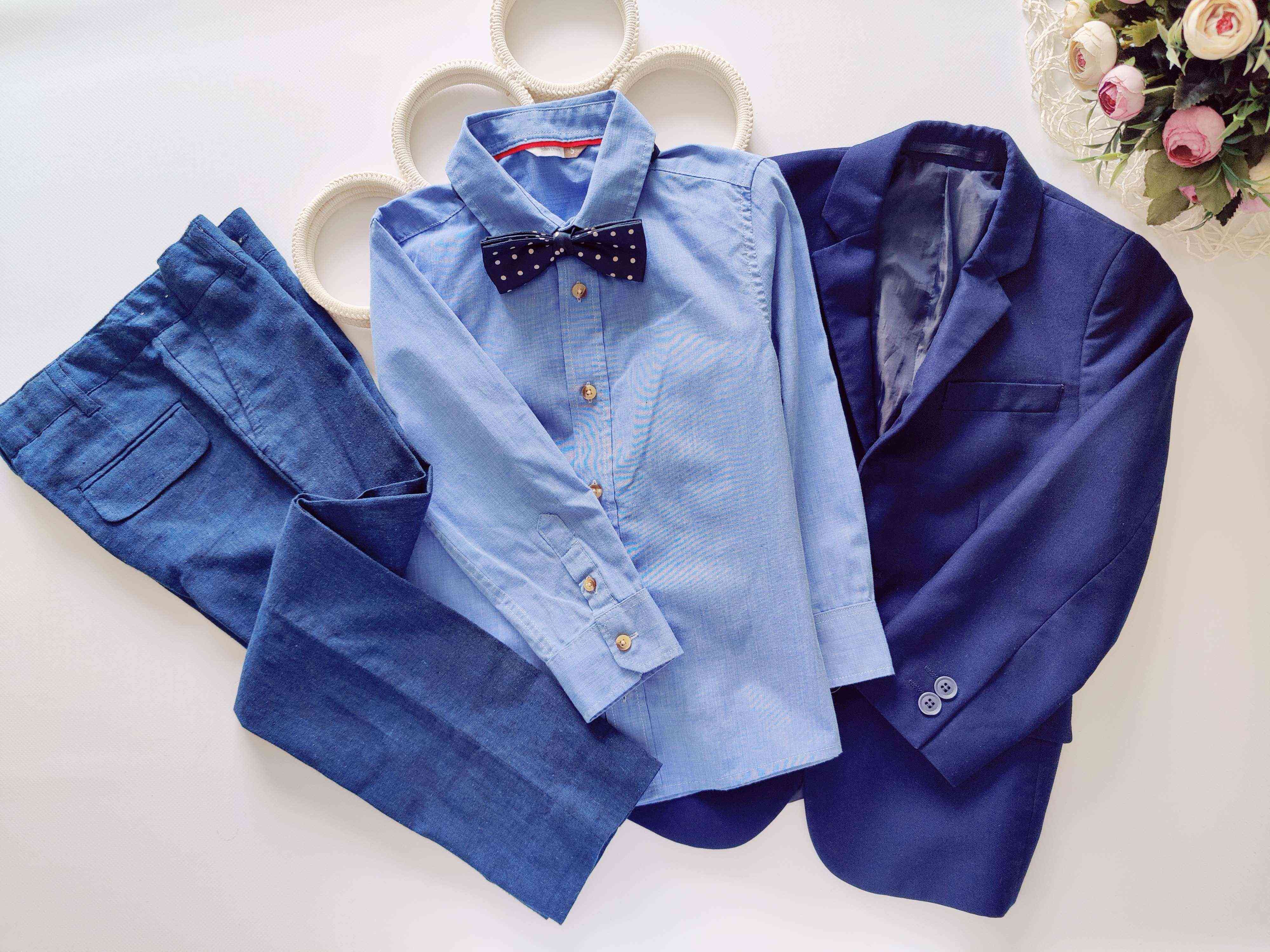 4,5 лет, рост 110 Нарядный детский комплект с бабочкой