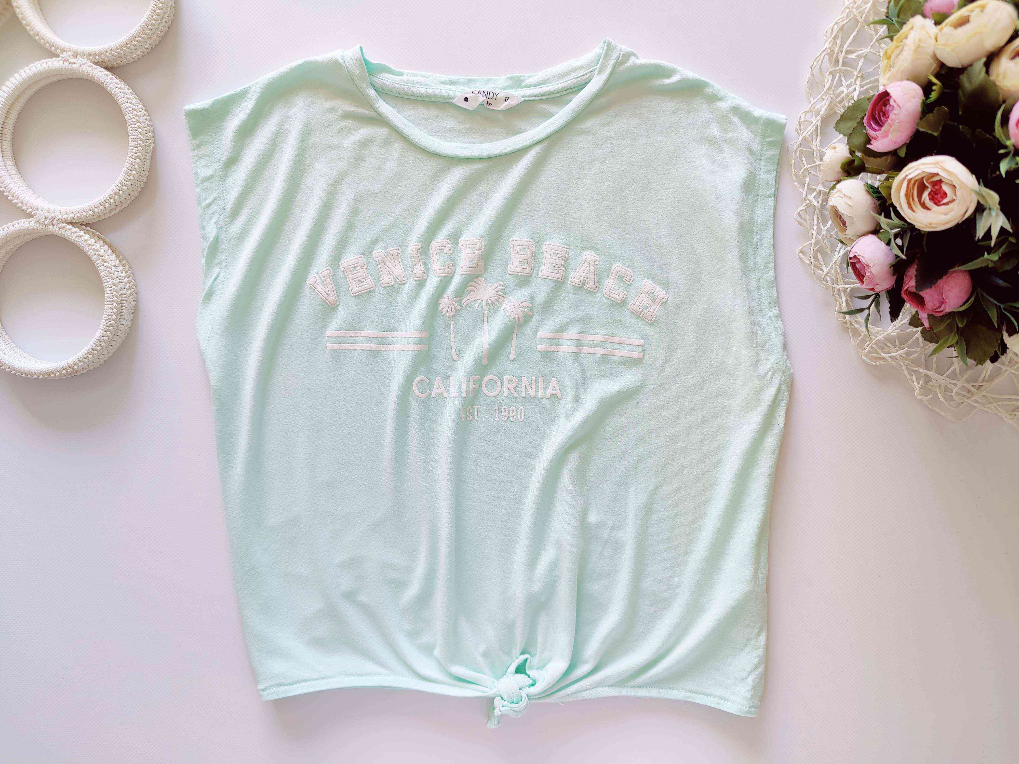 13 лет, рост 158 Мятная детская футболка