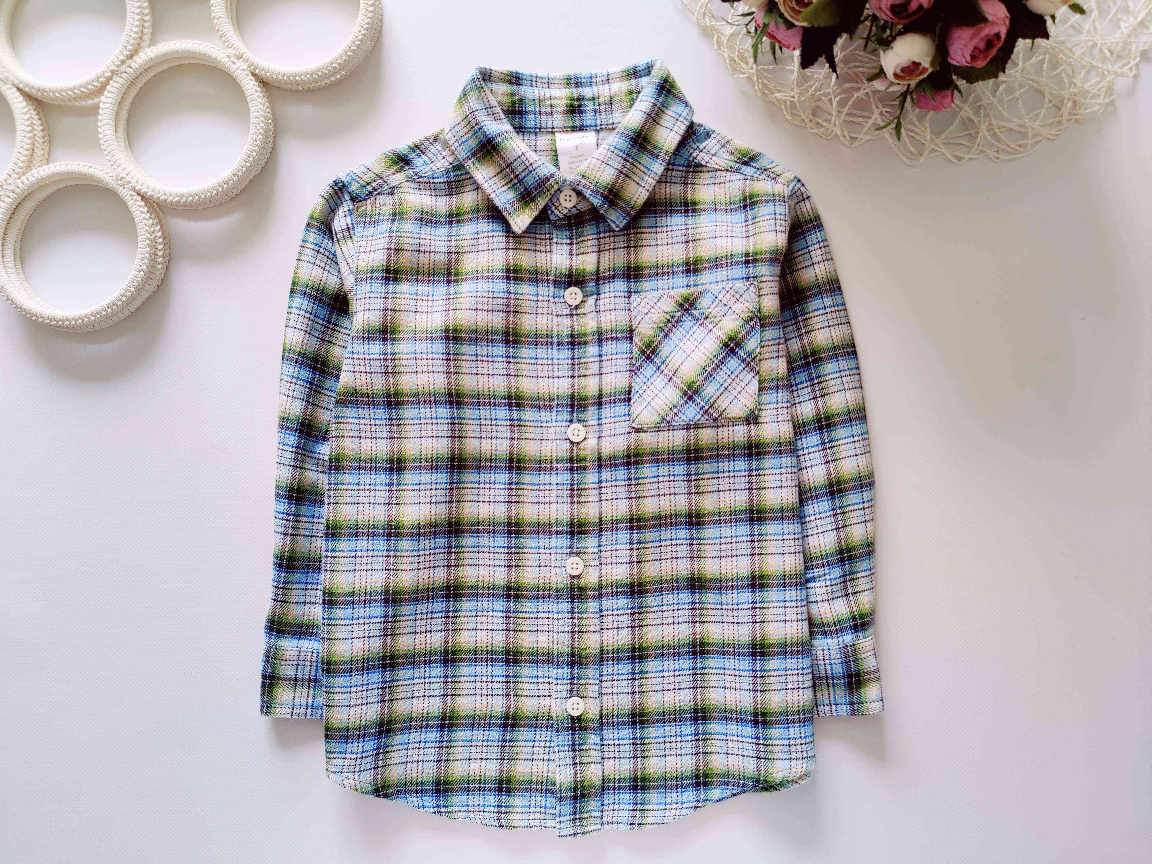 3 года, рост 98 Теплая рубашка