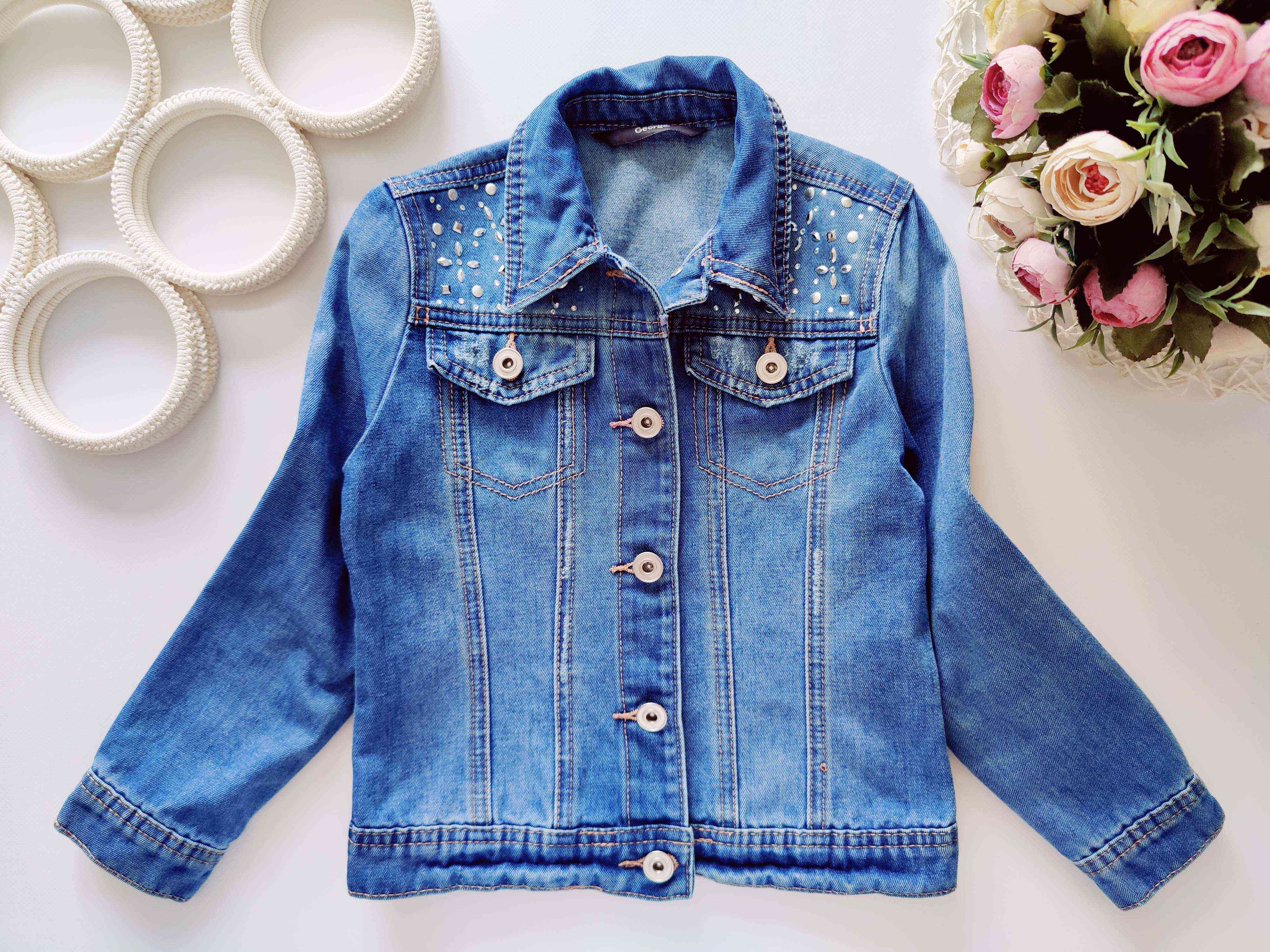 6,7 лет, рост 116,122 Джинсовка для девочки