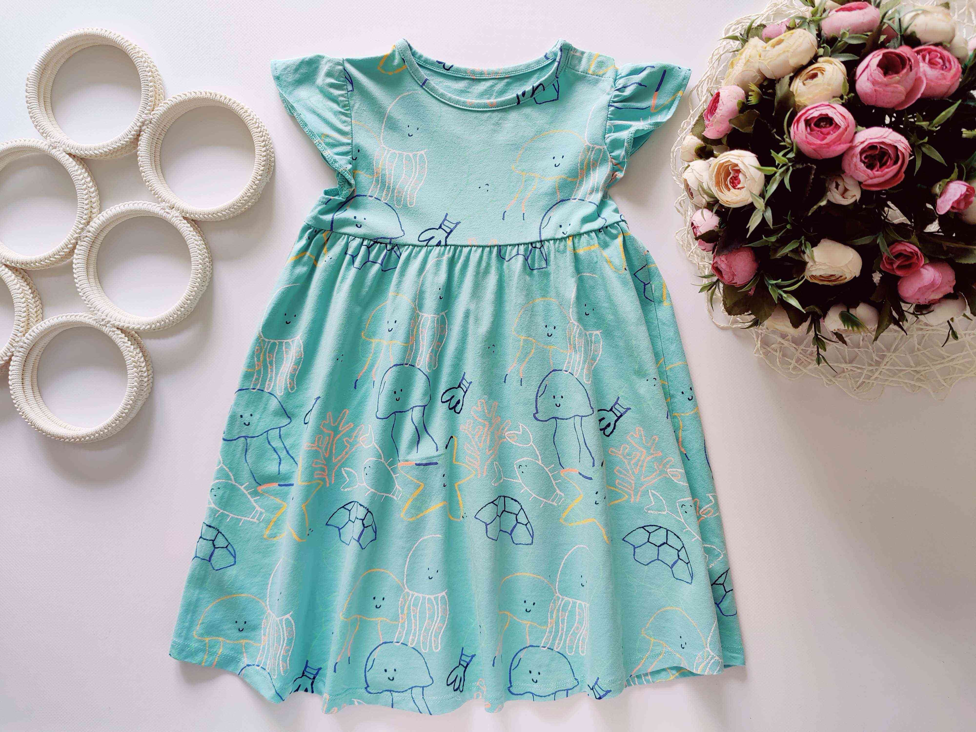 2,3 роки, зріст 98 М'ятна сукня в медузах